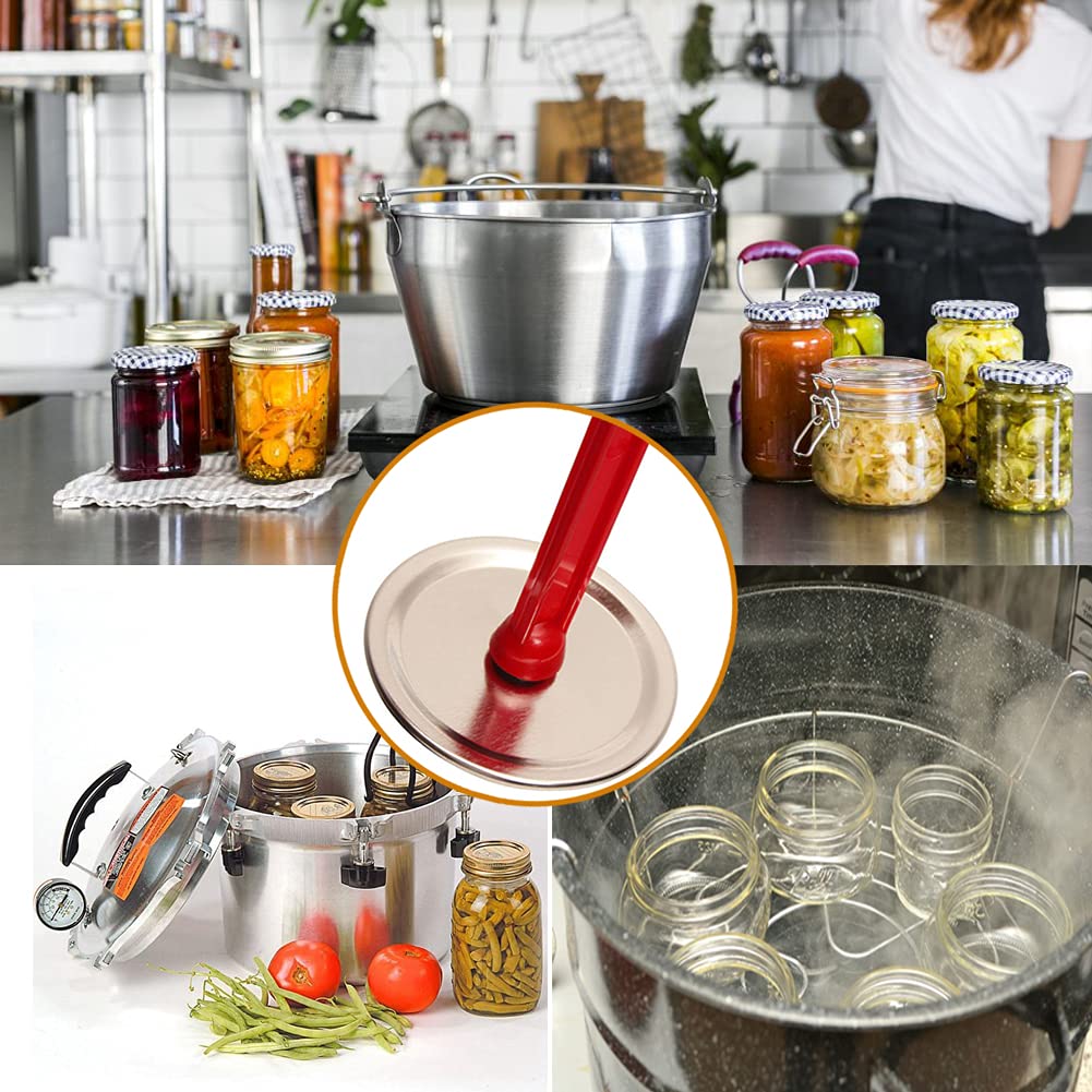 4 Pack Lid Lifter Magnetic Lid Lifter Canning Lid Lifter Canning Supplies Lid Wand Canning Lid Magnetic Lifter Canning Kit Canning Tools for Pots Home Canning of Preserving Fruits and Vegetables  Red