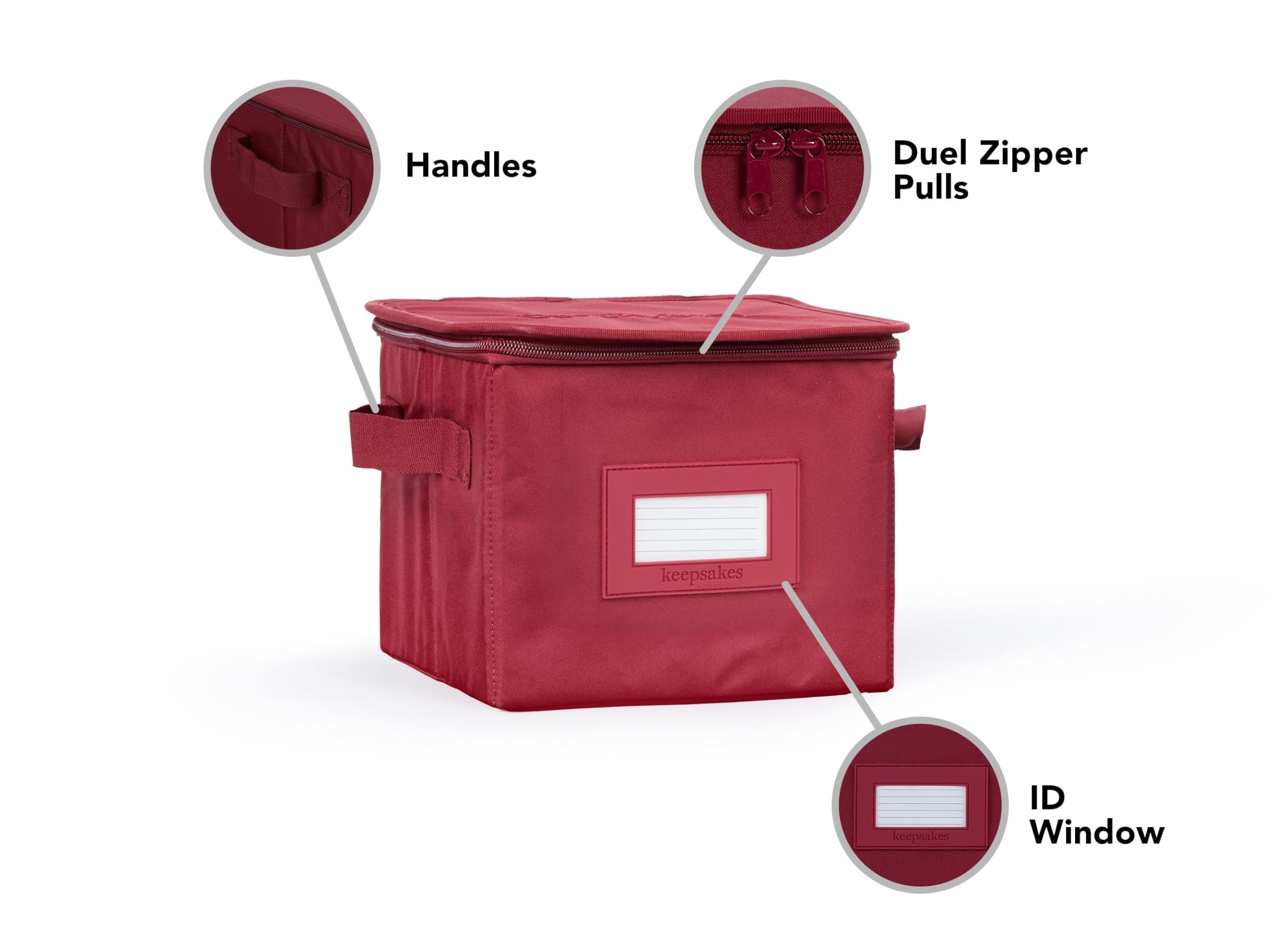 Covermates Keepsakes Dish Storage Box - Stackable, Reinforced Handles, China Storage, Scarlett Red