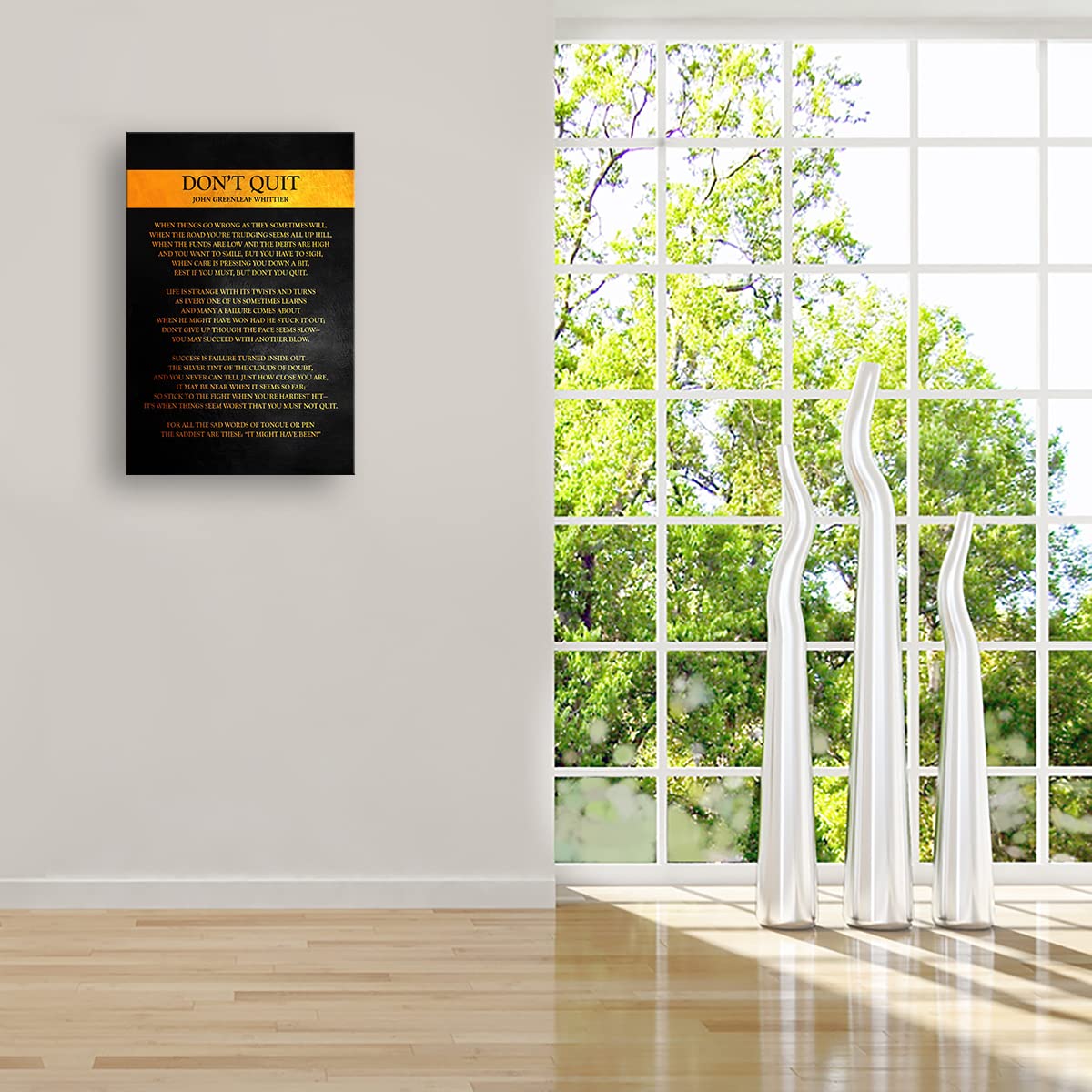 Dont Quit Poem Framed Canvas Motivational Wall Art Quotes Poster Inspirational Pictures For Living Room Poetry Gift Framed (16X2