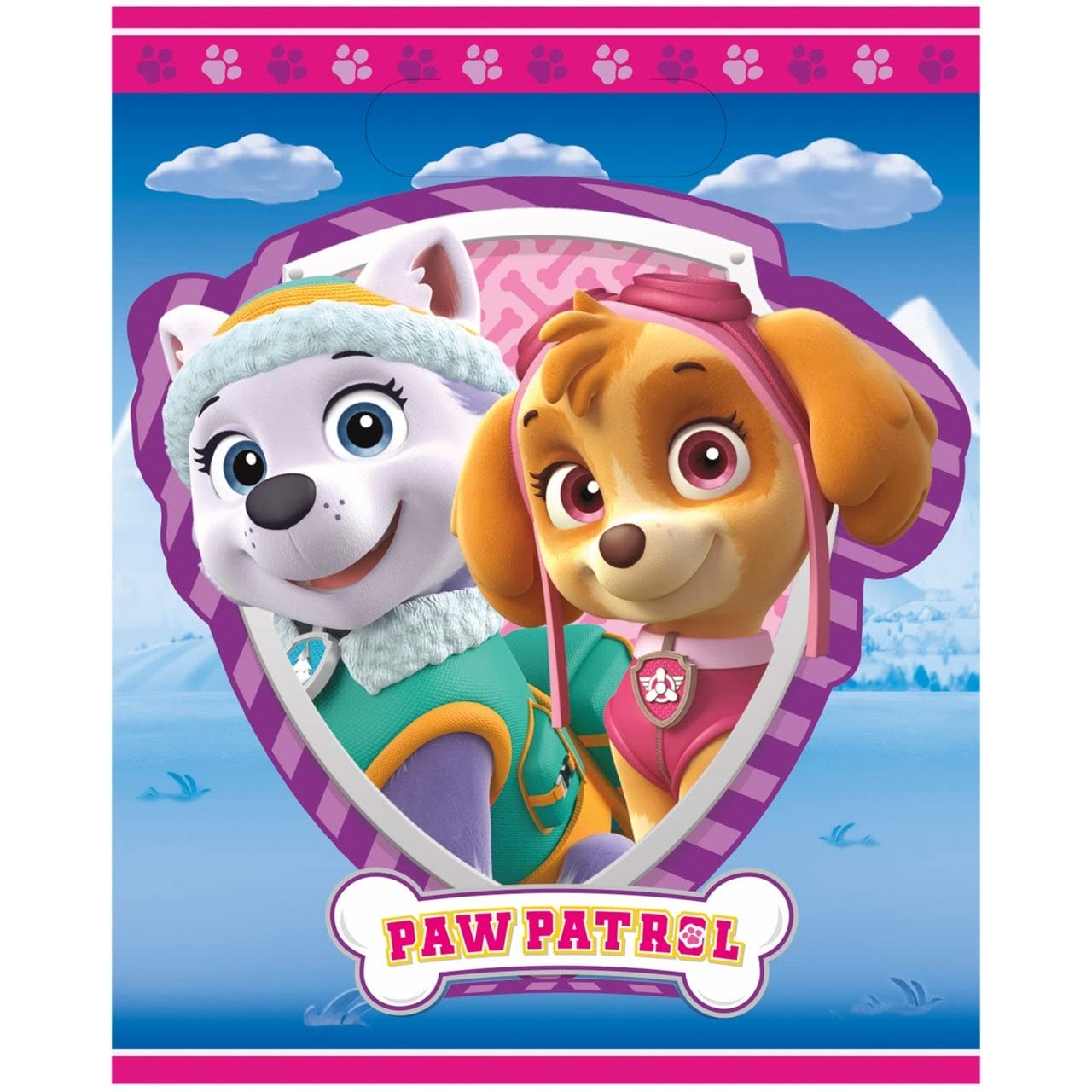 Multicolor Paw Patrol Girl Plastic Loot Bags (8 Count) - Adorable Design & Durable, Perfect For Kids Birthdays & Themed Parties