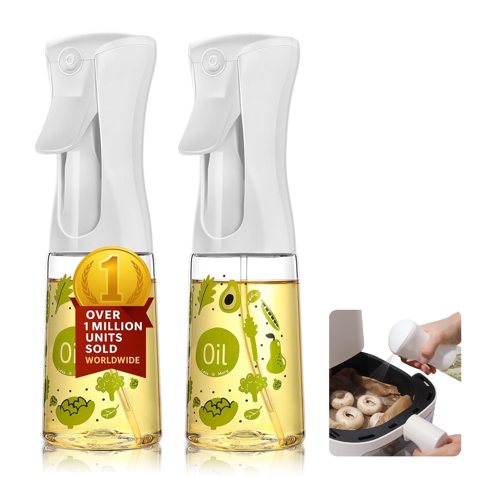 Mistifi oil spray PET bottle 200ml Upgraded Version.Fine Mist Spray Bottle for Air Fryer, Olive Oil, Avocado Oil, Healthy Nonsti