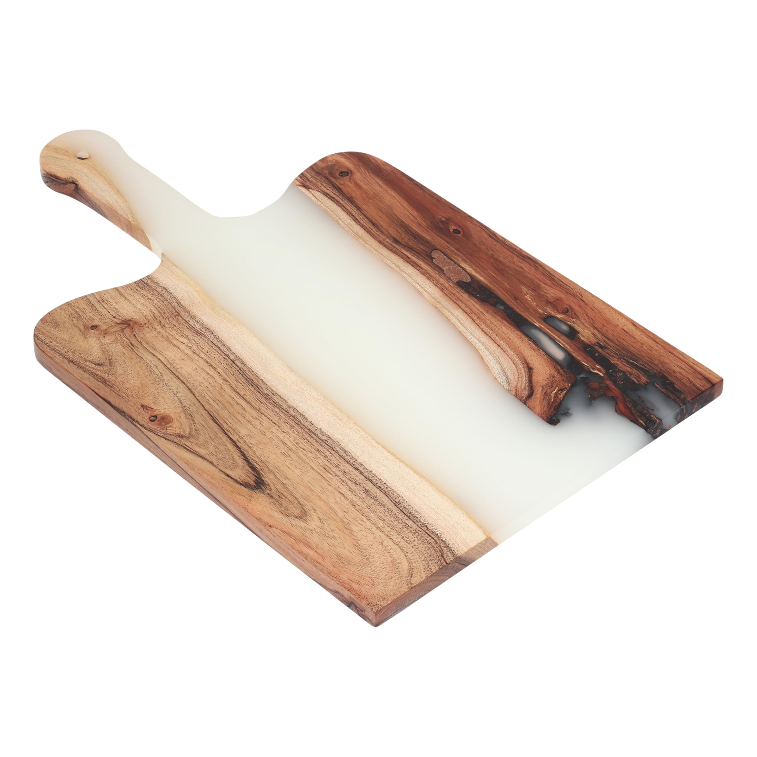 LAVAUK Acacia Wood & Epoxy cheese board | 16.5x10 inch | Use as serving platter tray for dishes, food, charcuterie, appetizers, 