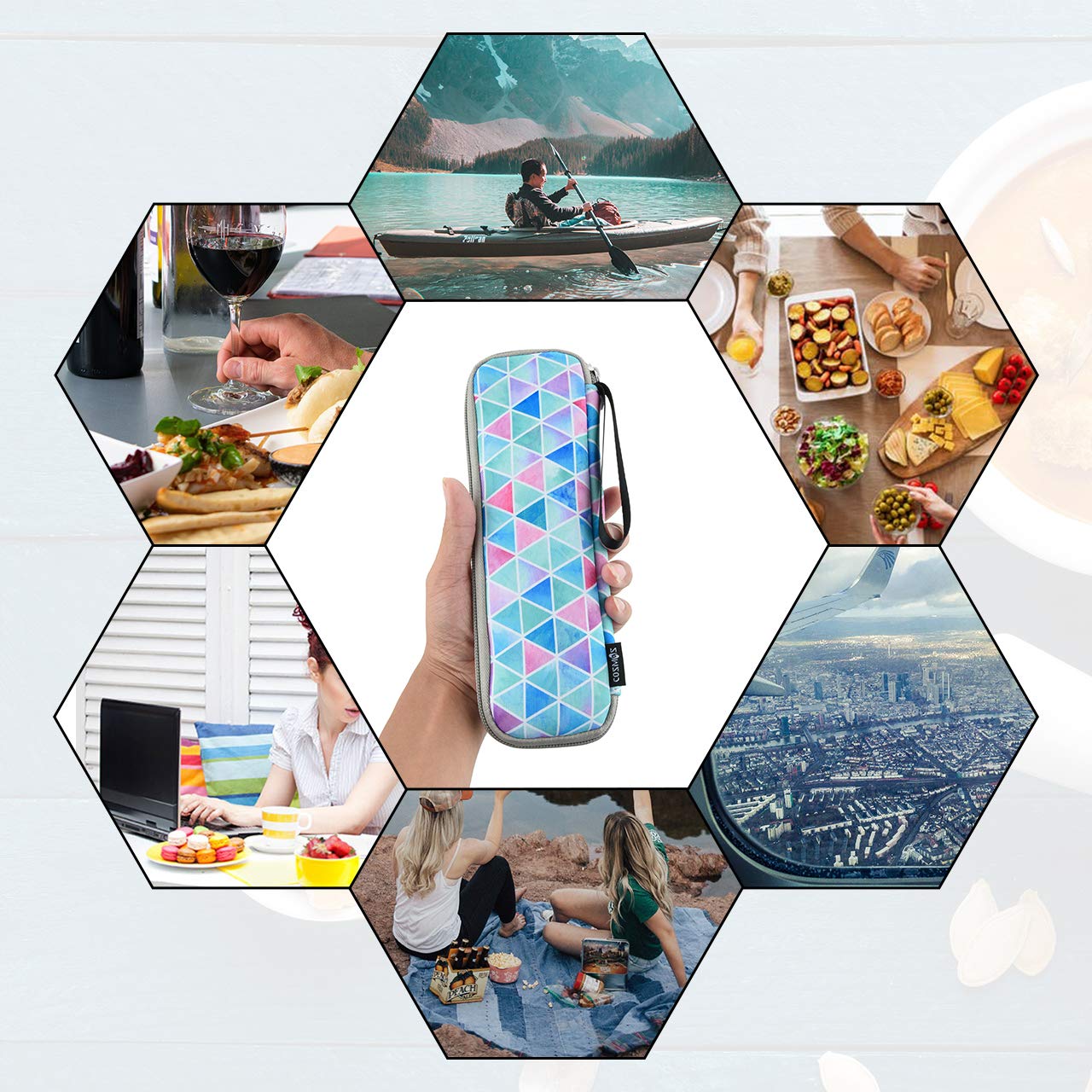 Cm Reusable Portable Travel Tableware Carrying Bag Storage Case Cutlery Flatware Organziers For Straw Spoon Fork Chopsticks Uten