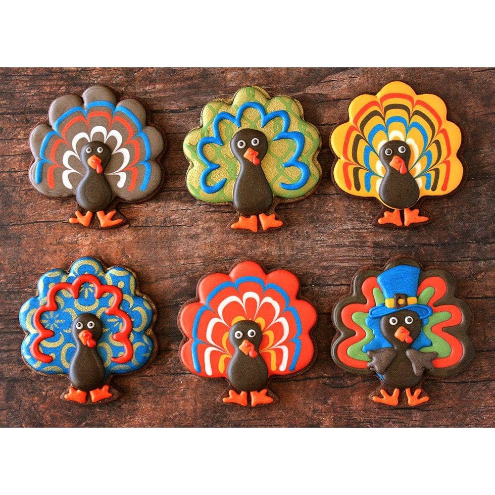 6 Pieces Thanksgiving Cookie Cutters, Fall Themed Holiday Cookie Cutter Shapes Of Pumpkin,Maple Leaves,Oak Leaves,Turkey,Squirre