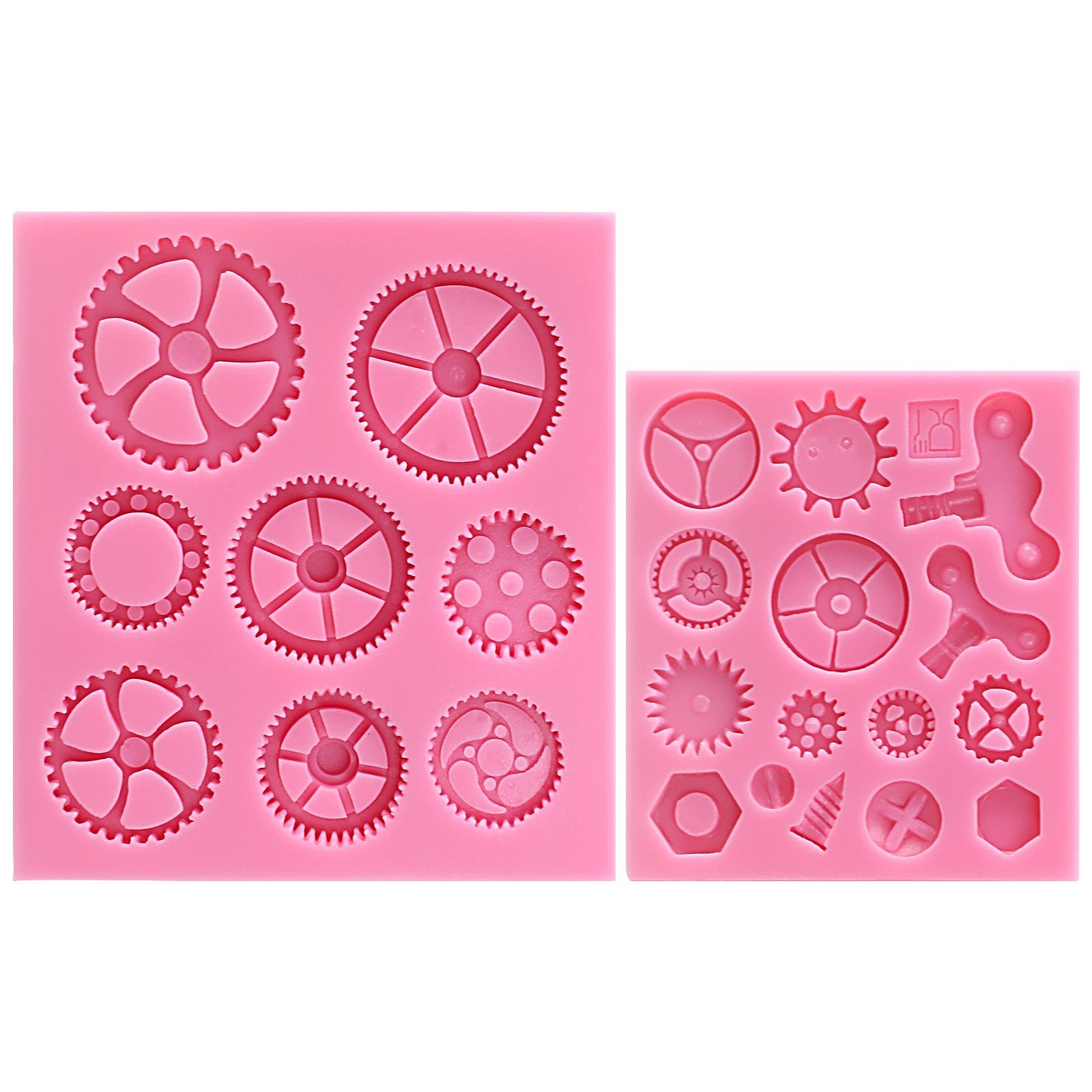 Funshowcase Steampunk Style Clock Watch Wheel Cogs Gears Candy Silicone Mold For Sugarcraft, Cake Decoration, Cupcake Topper, Fo