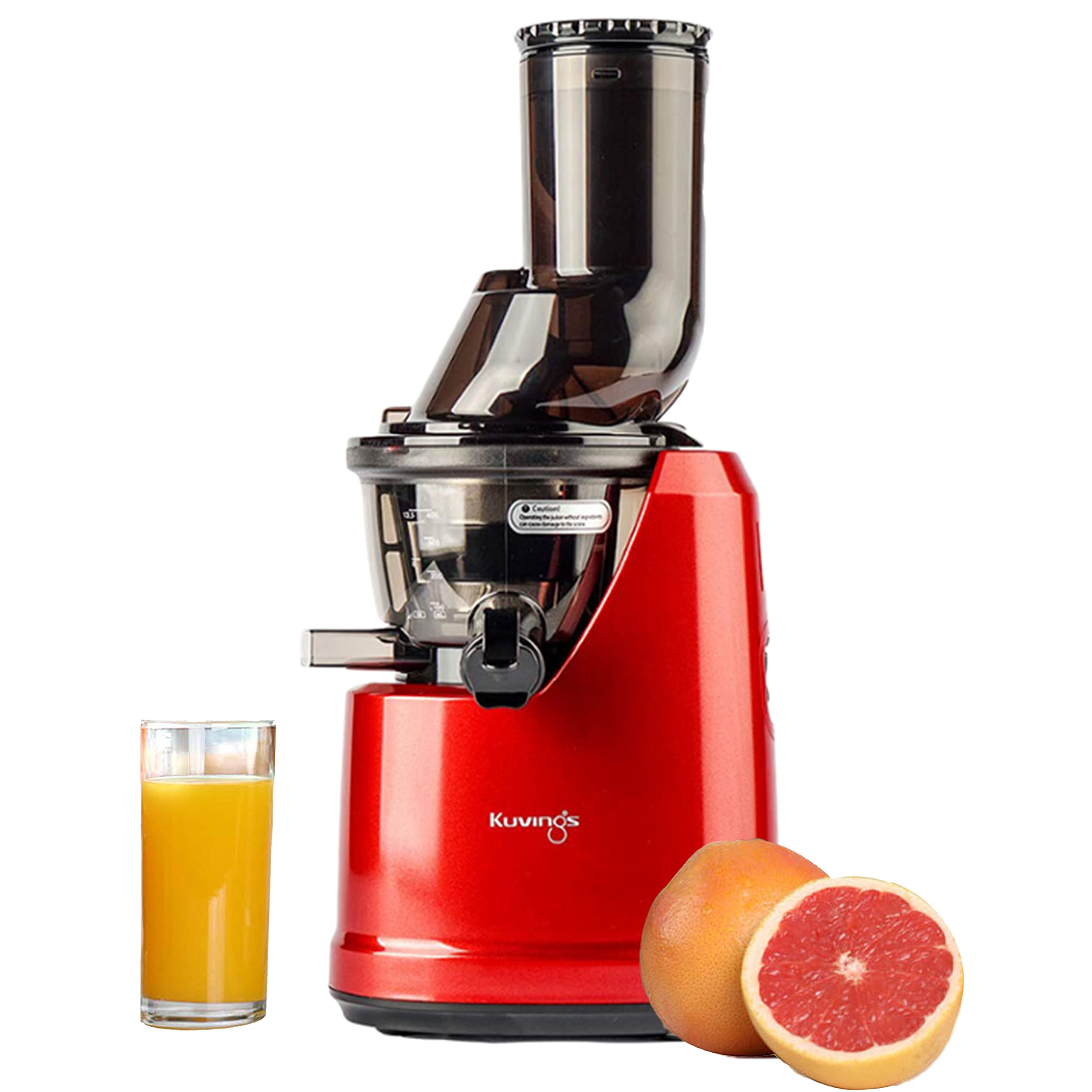 Kuvings B1700 Dark Red Professional Cold Press Whole Slow Juicer, Patented JMCS Technology for 10% More Juice, Best Fruit & Vege