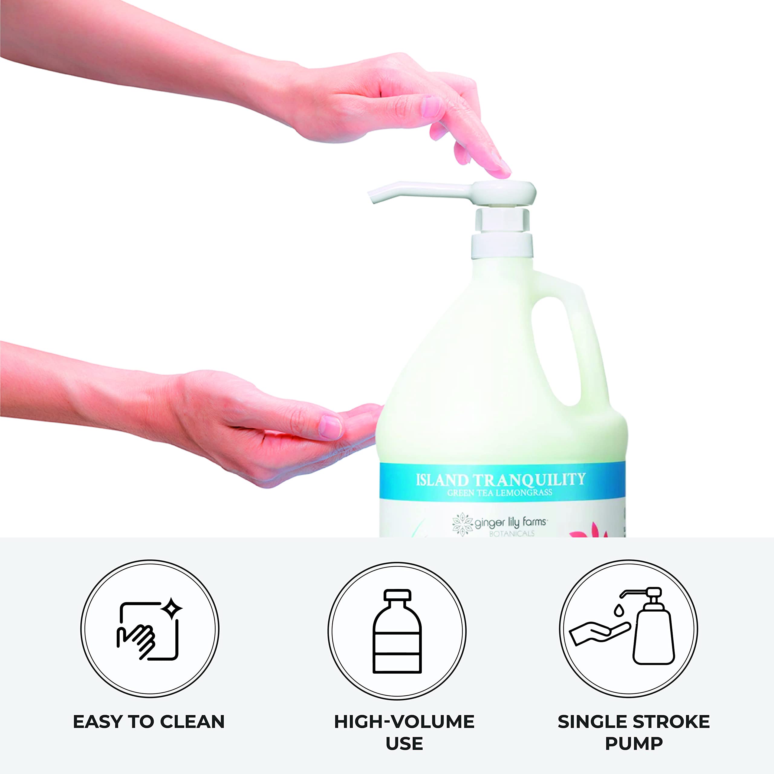 Ginger Lily Farms Premium Gallon Pump  Dispenses One Ounce Per Pump  Fits Most Standard Gallon Bottles and Containers