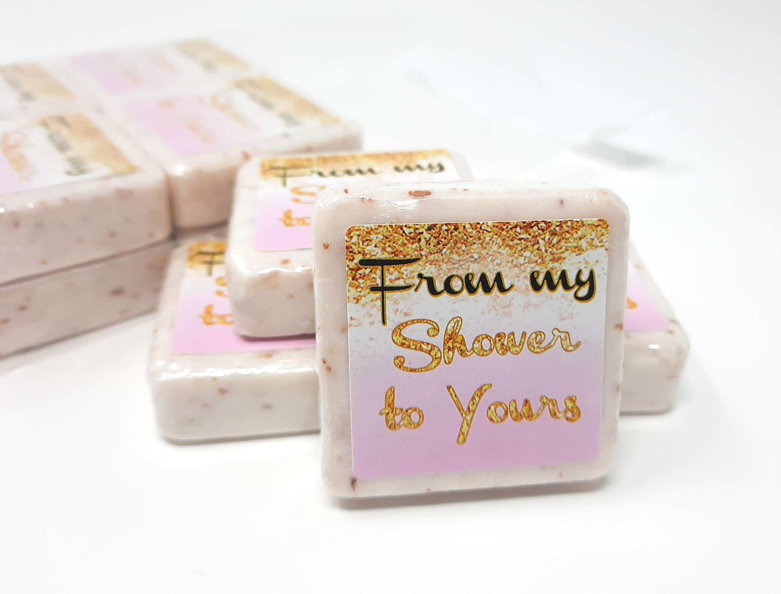12 Pink And Gold Glitter Soap Favors - 1.5Oz Soap Favors - Pink And Gold Shower Favors - From My Shower To Yours Soaps - Girl Ba