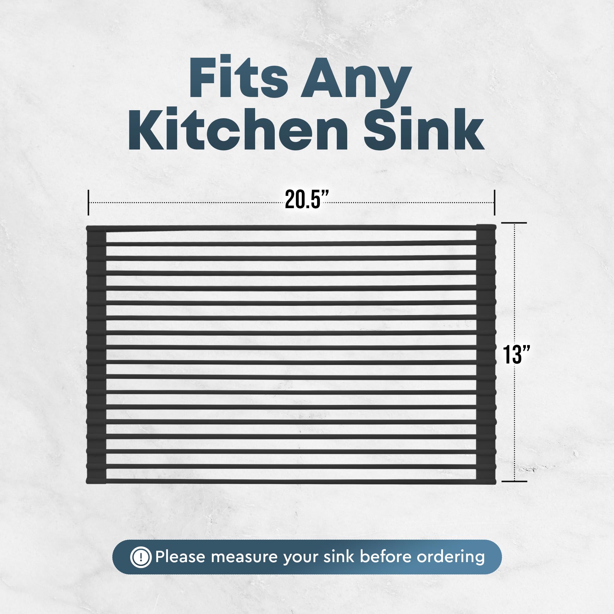 Zulay 20.5'' X 13'' Roll Up Drying Rack - Silicone-Coated Stainless Steel Over Sink Dish Drying Rack - Multipurpose Foldable Sin