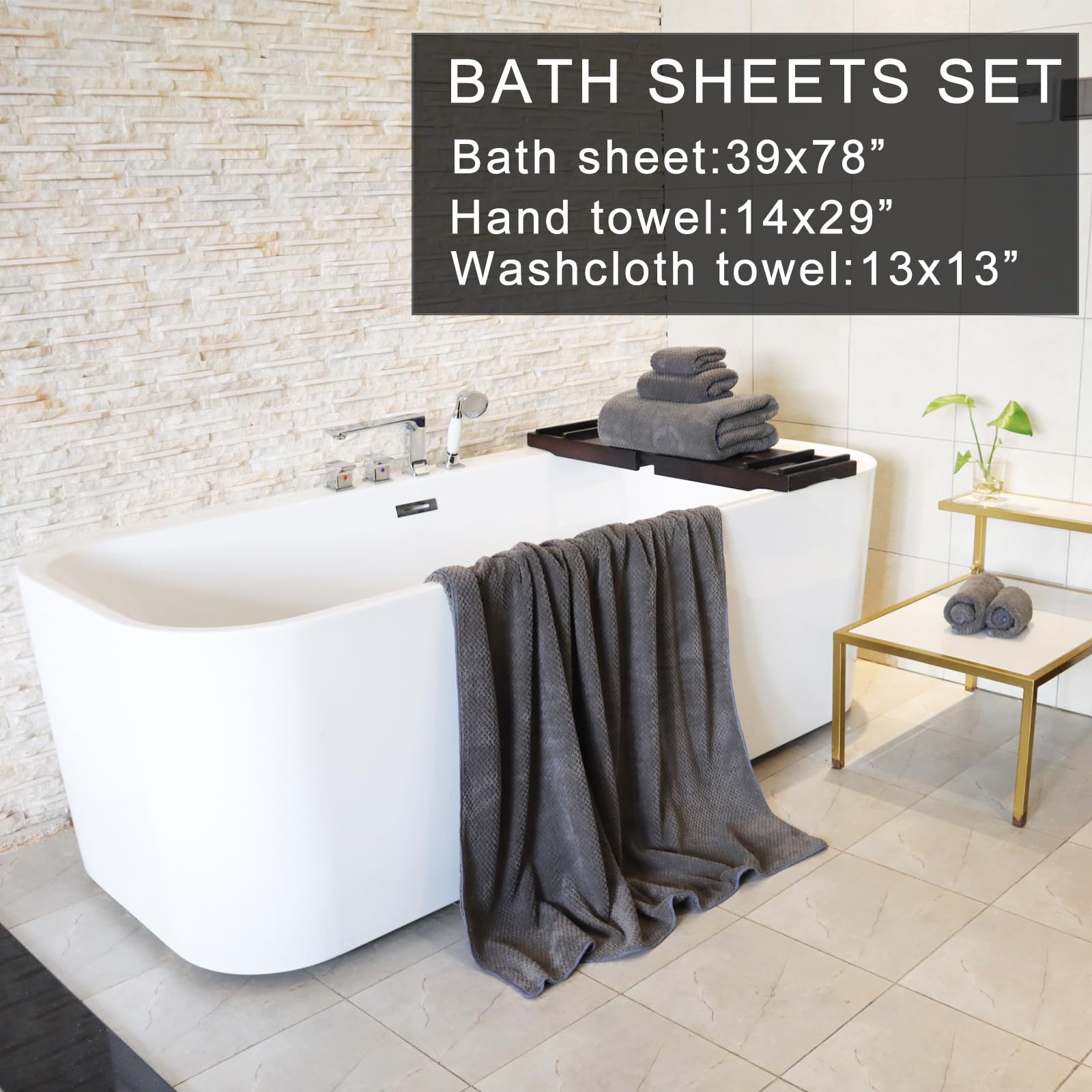 Ytyc Towels,39X78 Inch Oversized Bath Sheets Towels For Adults Luxury Bath Towels Extra Large Sets For Bathroom Microfiber Showe