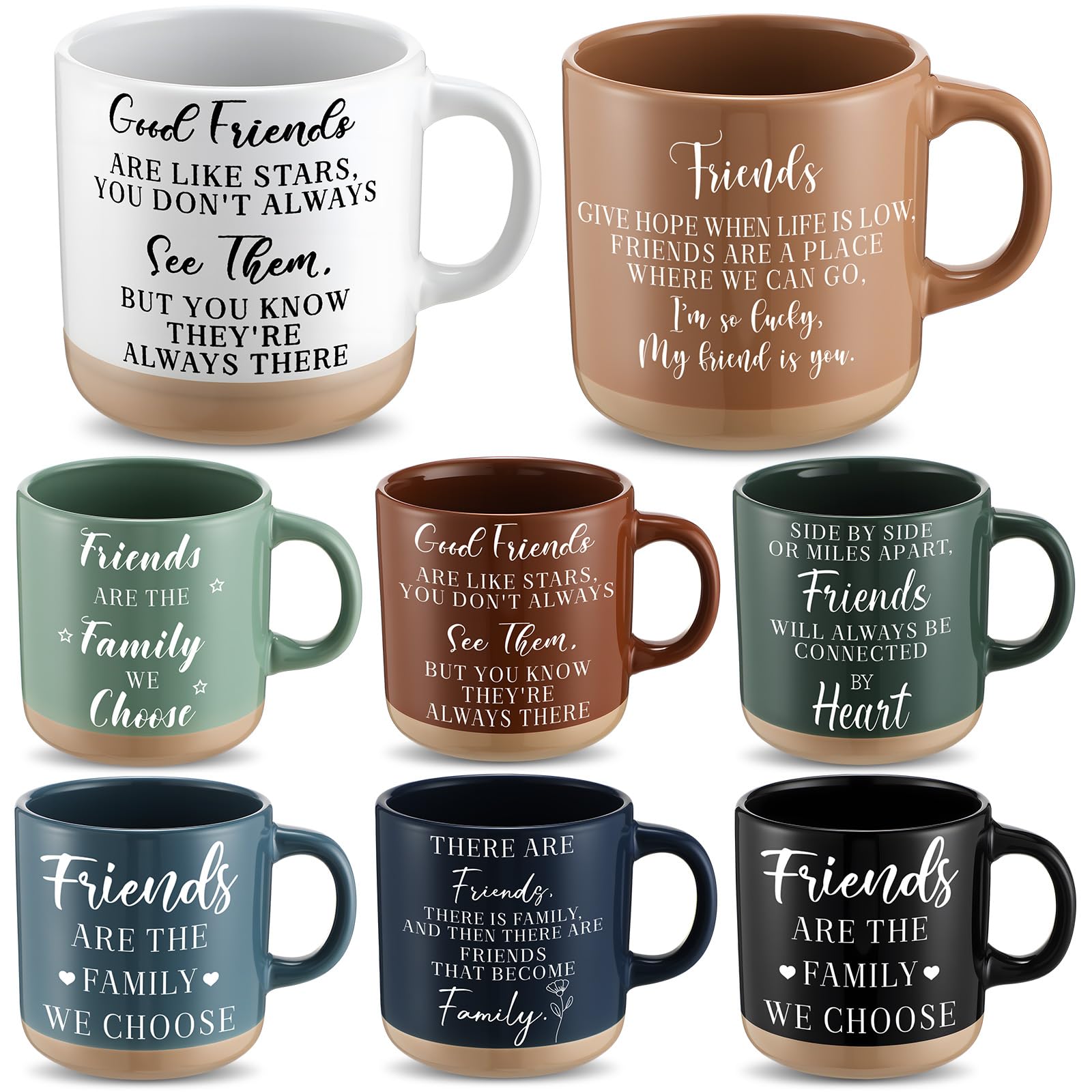 Ferrochef 8 Pieces Friend Mug Gift, Christmas Friendship Art Gifts, Friends Coffee Cup, Inspirational Scripture Coffee and Tea M