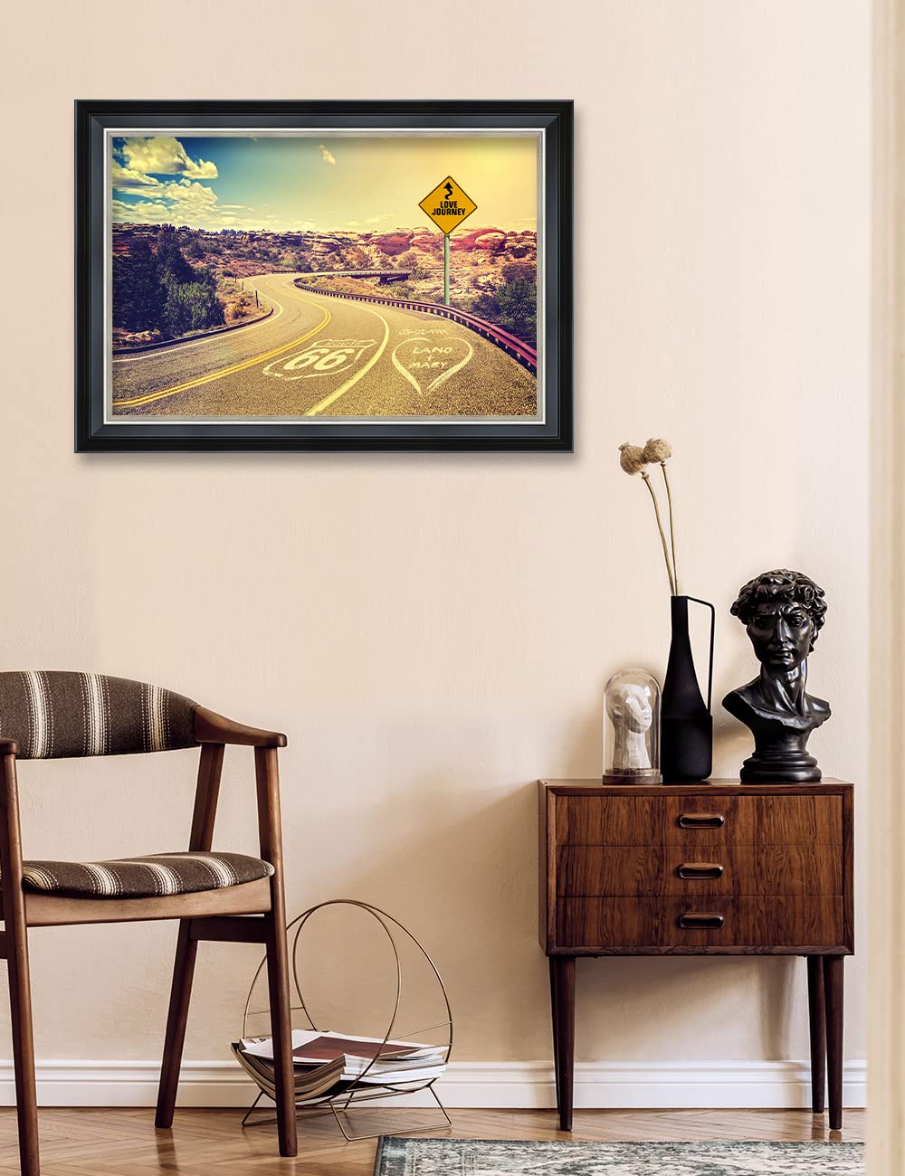 Ipic - Love Journey Personalized Framed Wall Art With Names And Date On, Giclee Prints Framed With Solid Wood, Custom Memorial G