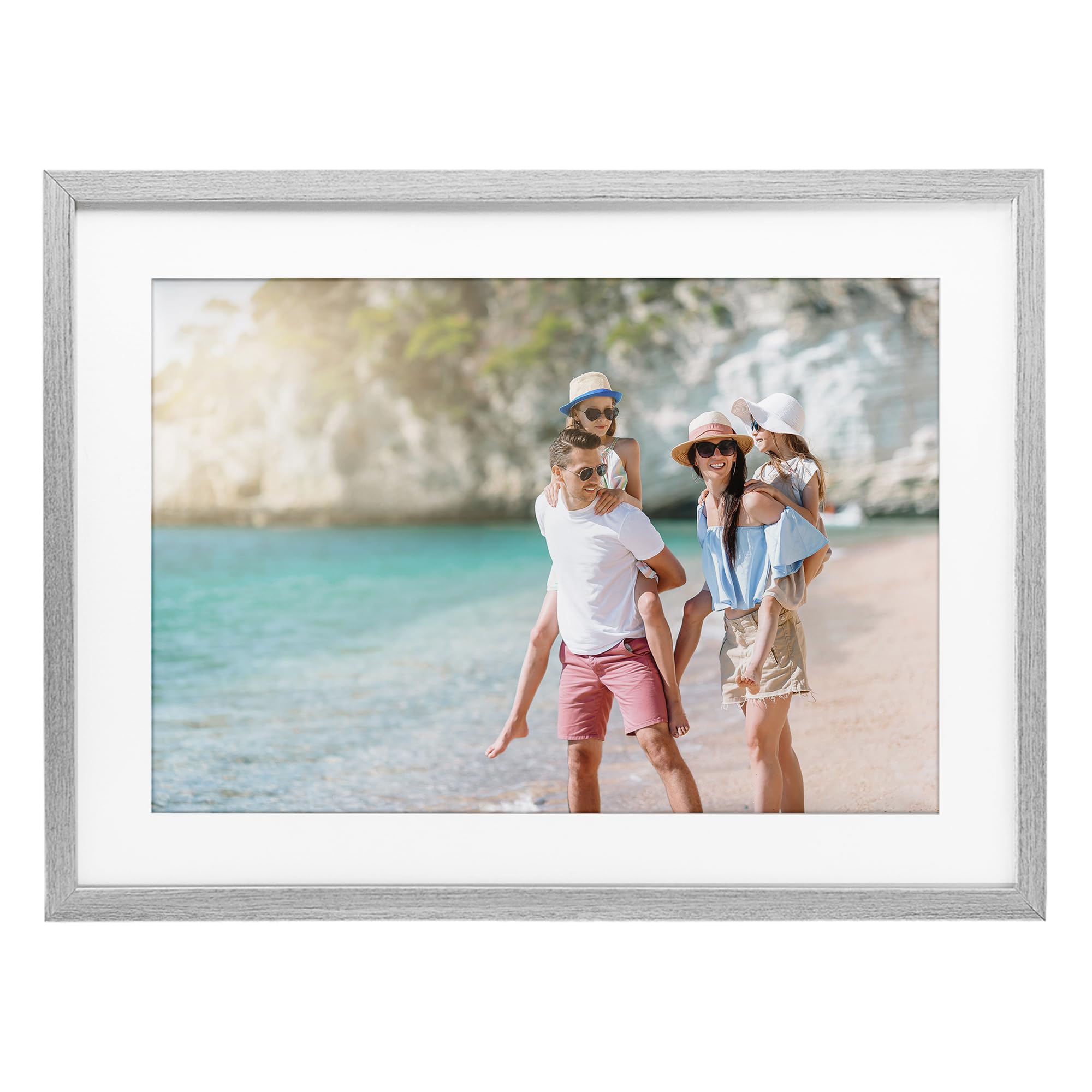 Stupell Industries - Turn Your Photo into Custom Hanging Wall Art - Personalized Wall Decor - Made in USA - Rectangular Gray Fra
