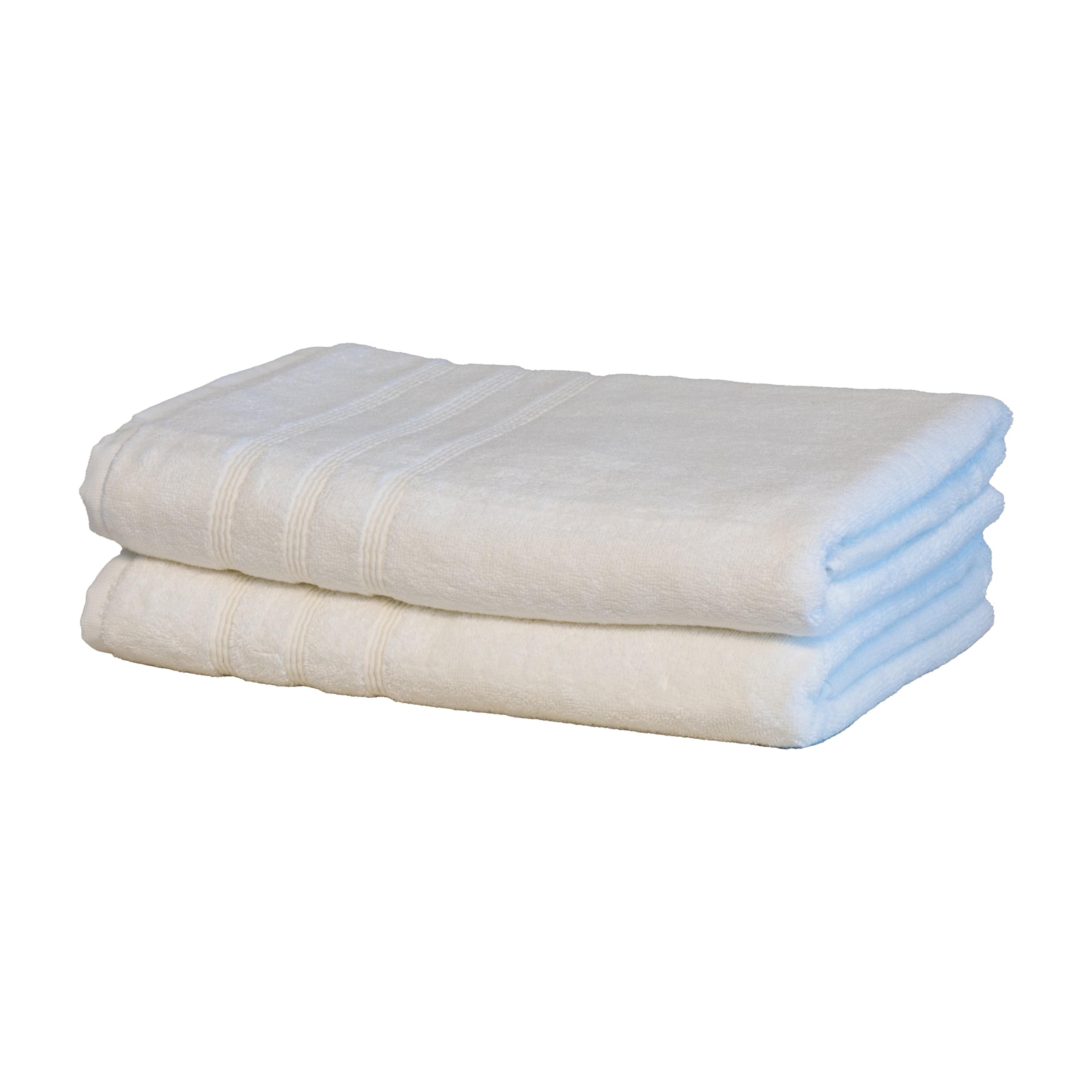 Mosobam Luxury Turkish Set Of 2 Bath Towels 30X58 White 700 Gsm Bamboo Viscose & Aegean Turkish Combed Cotton