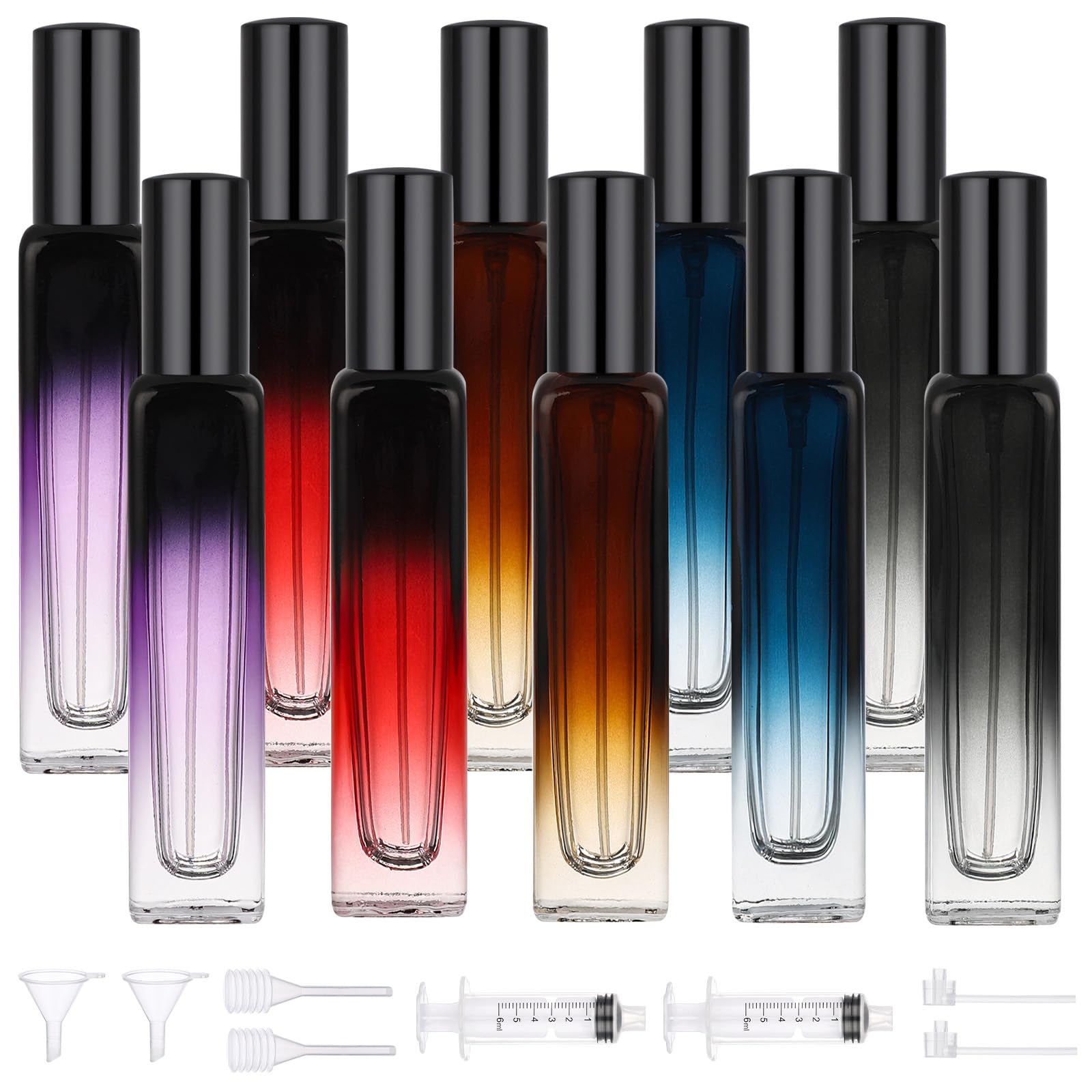 Segbeauty 10 Packs Travel Perfume Atomizer Refillable, 15Ml Mini Glass Spray Bottle For Perfume, Empty Portable Cosmetic Bottles