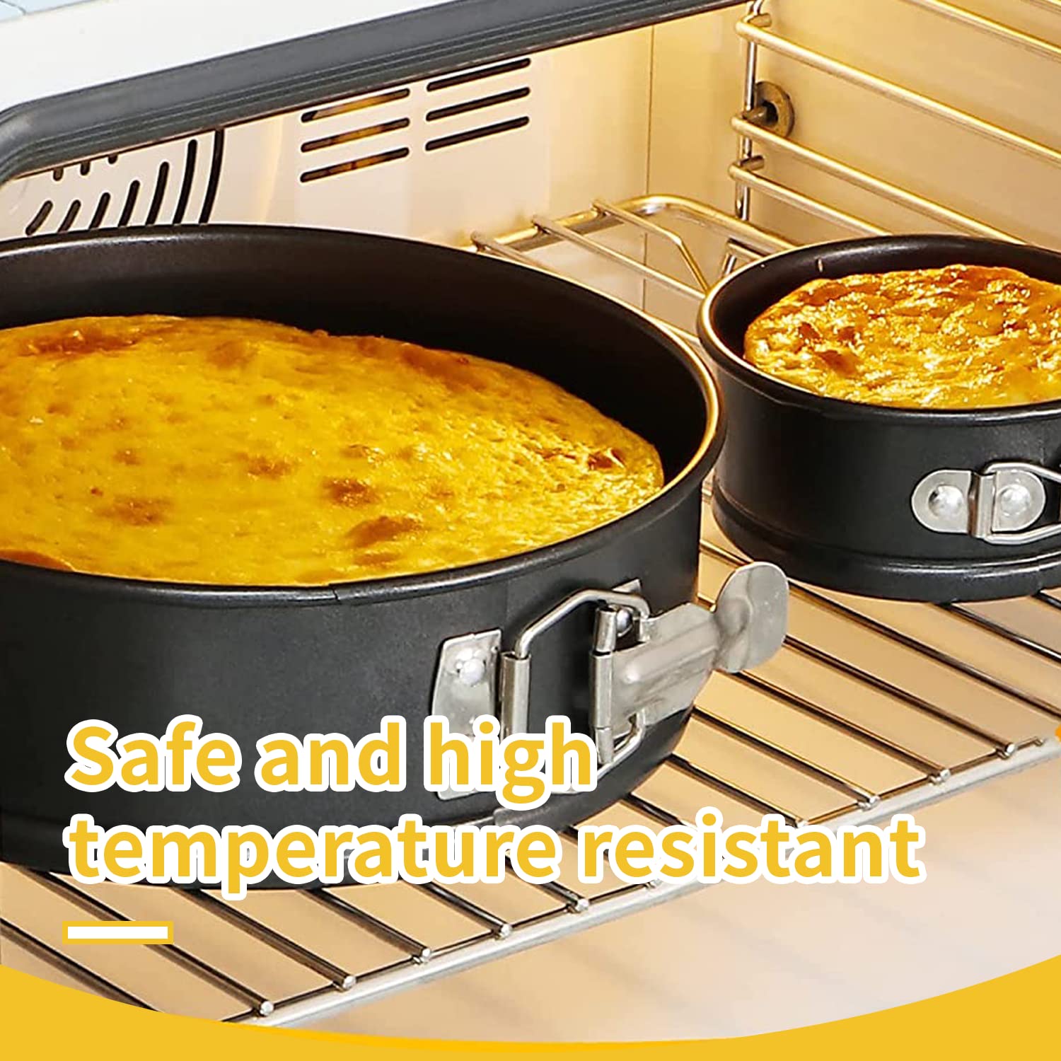 Springform Cake Pan Set,Nonstick Leakproof 3 Pcs Cake Pan Bakeware For Cheesecake, Tier Wedding Cakes, And More - Removable Bott