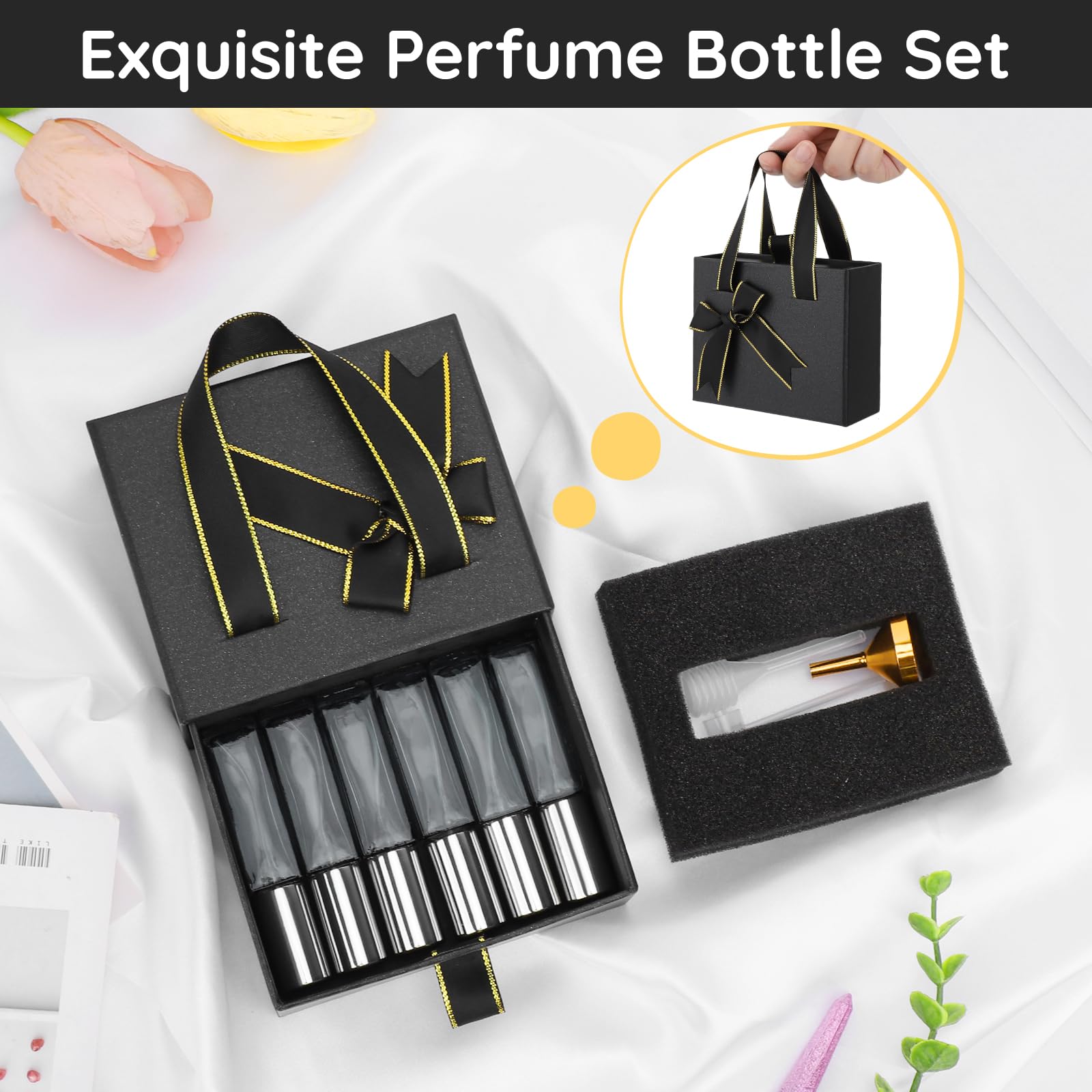 Segbeauty Atomizer Sprayer For Perfume, 6Pcs 10Ml Travel Size Perfume Refill Bottle With Gift Box, Empty Perfume Bottles Glass S