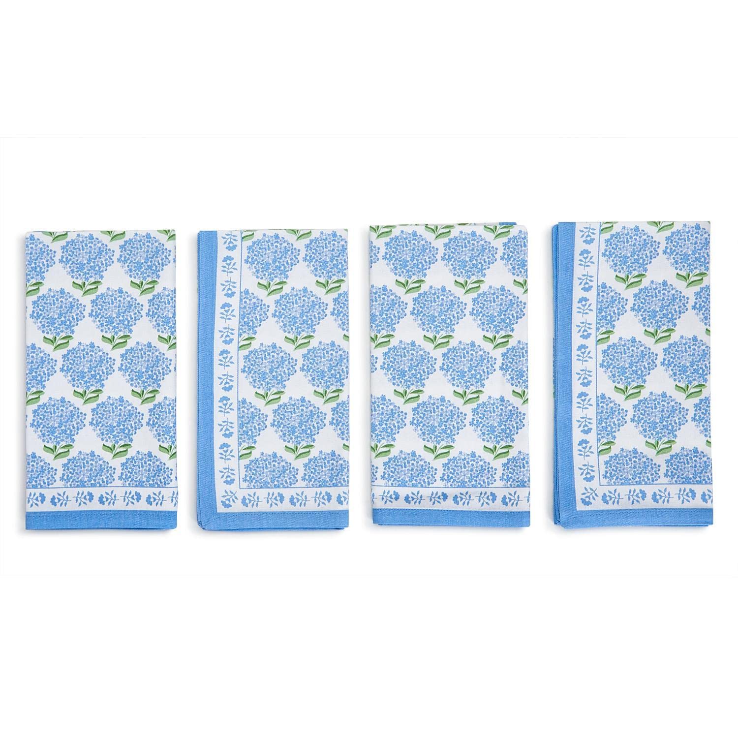 Two'S Company Hydrangea Set Of 4 Napkins - Cotton