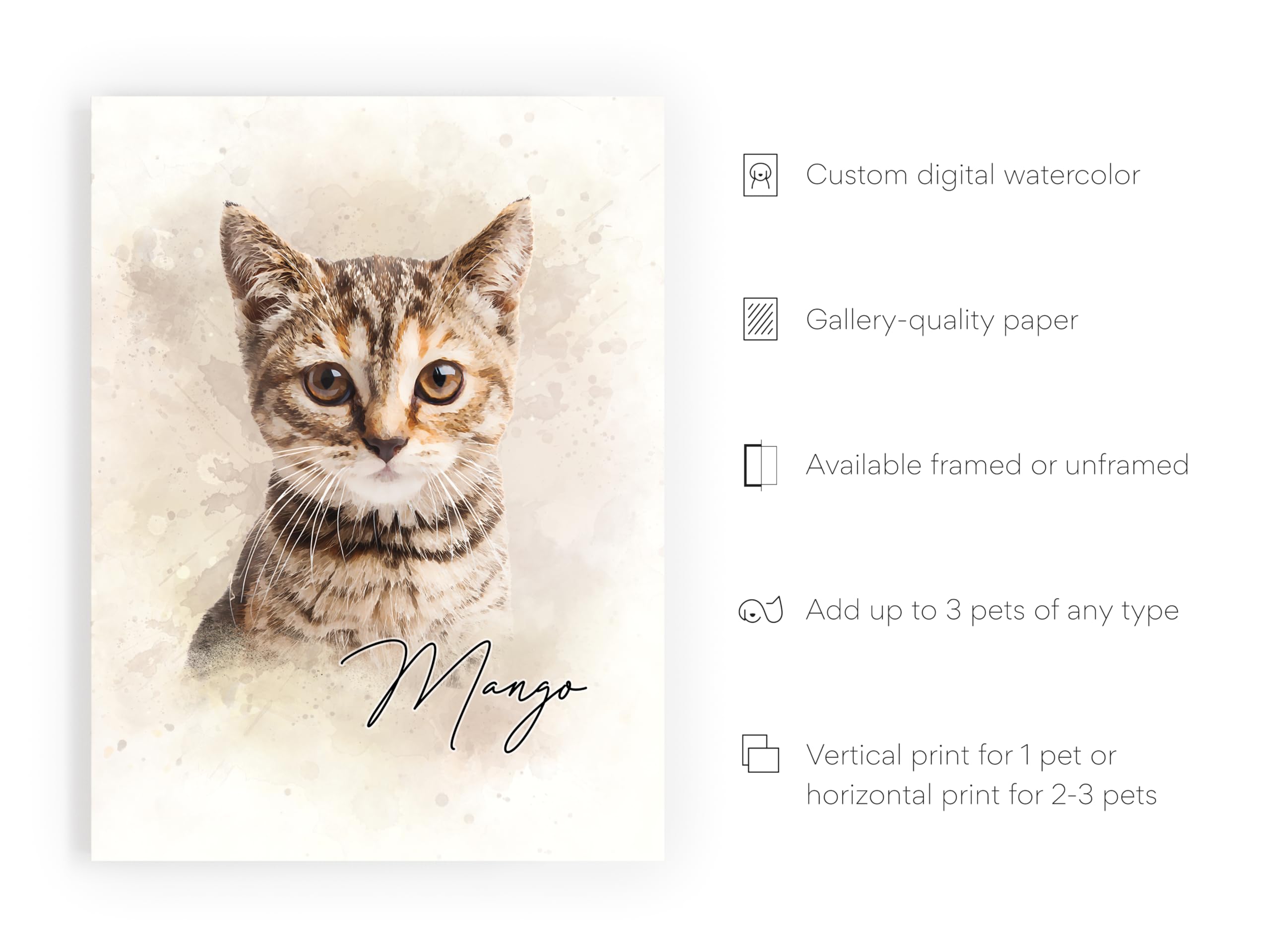 Haus And Hues Create Your Own Custom Pet Portrait In Water Color - Upload An Image Of Your Favorite Pet For A One-Of-A-Kind Post
