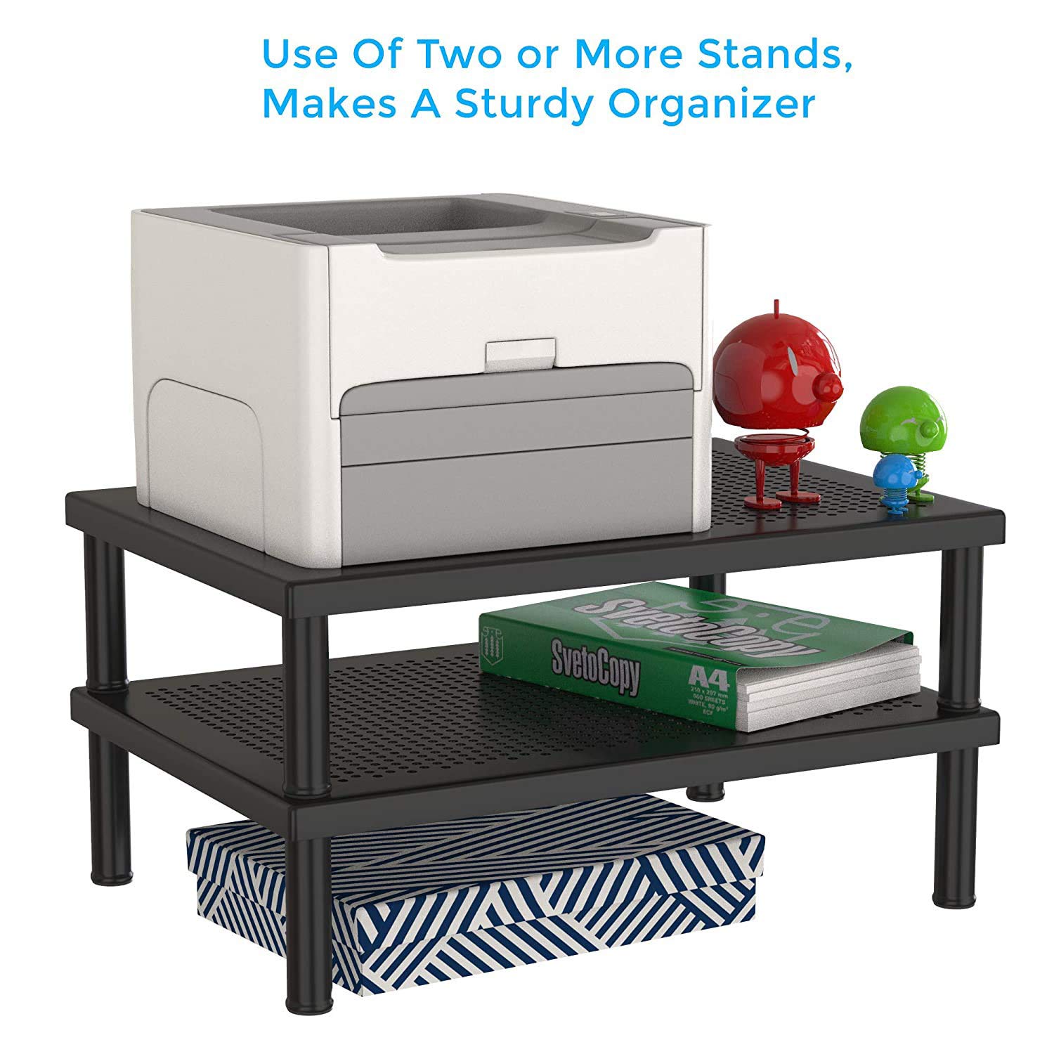 APPUCOCO Heavy Metal Universal Microwave Oven Fix Stand for Kitchen Platform - Floor (Up to 30L) Black.