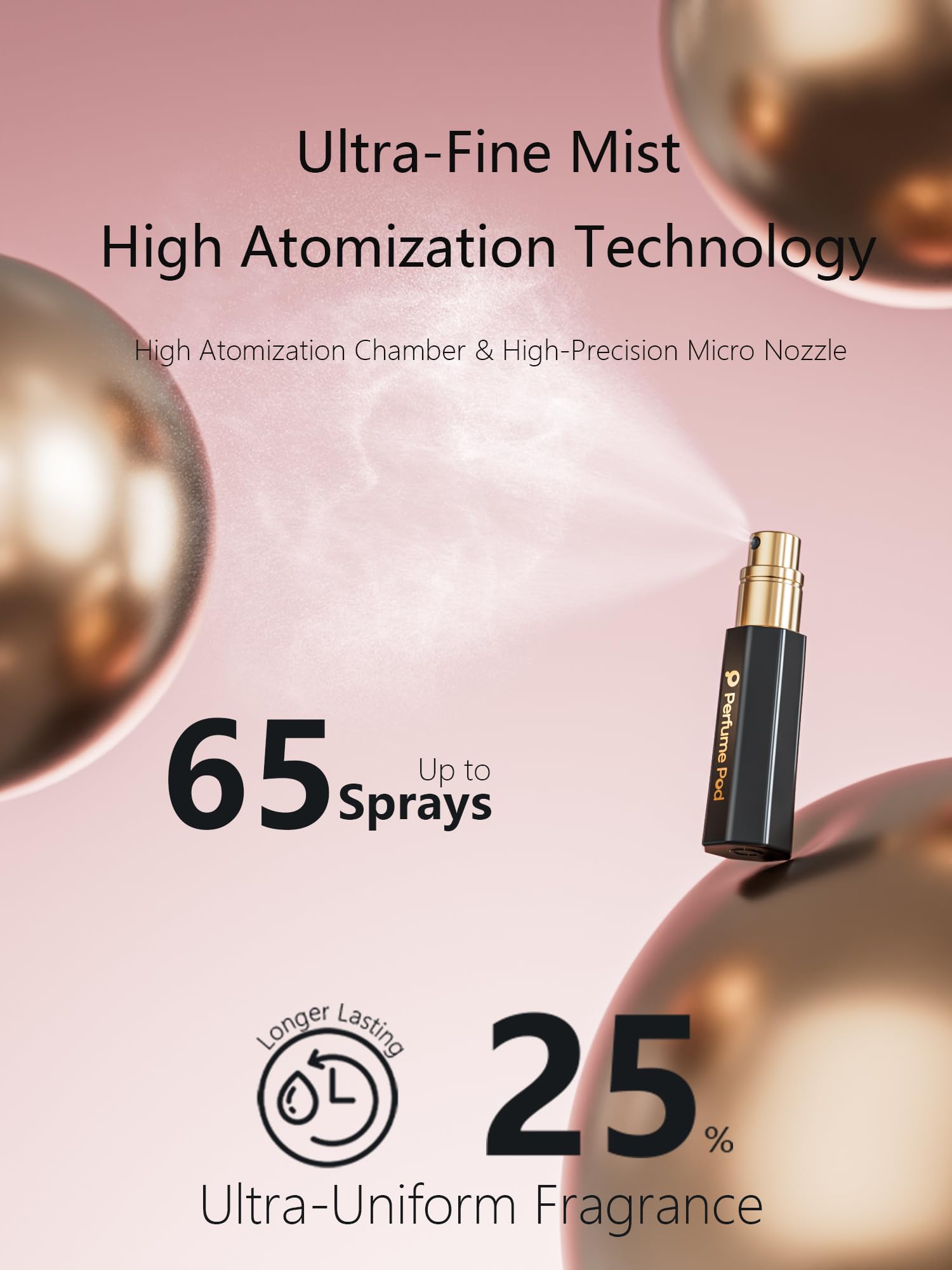 Perfume Pod Refillable Perfume Atomizer, Bottom Filling Fragrances Perfume Bottle, Mini Cologne Dispenser, Travel Sized, Portabl