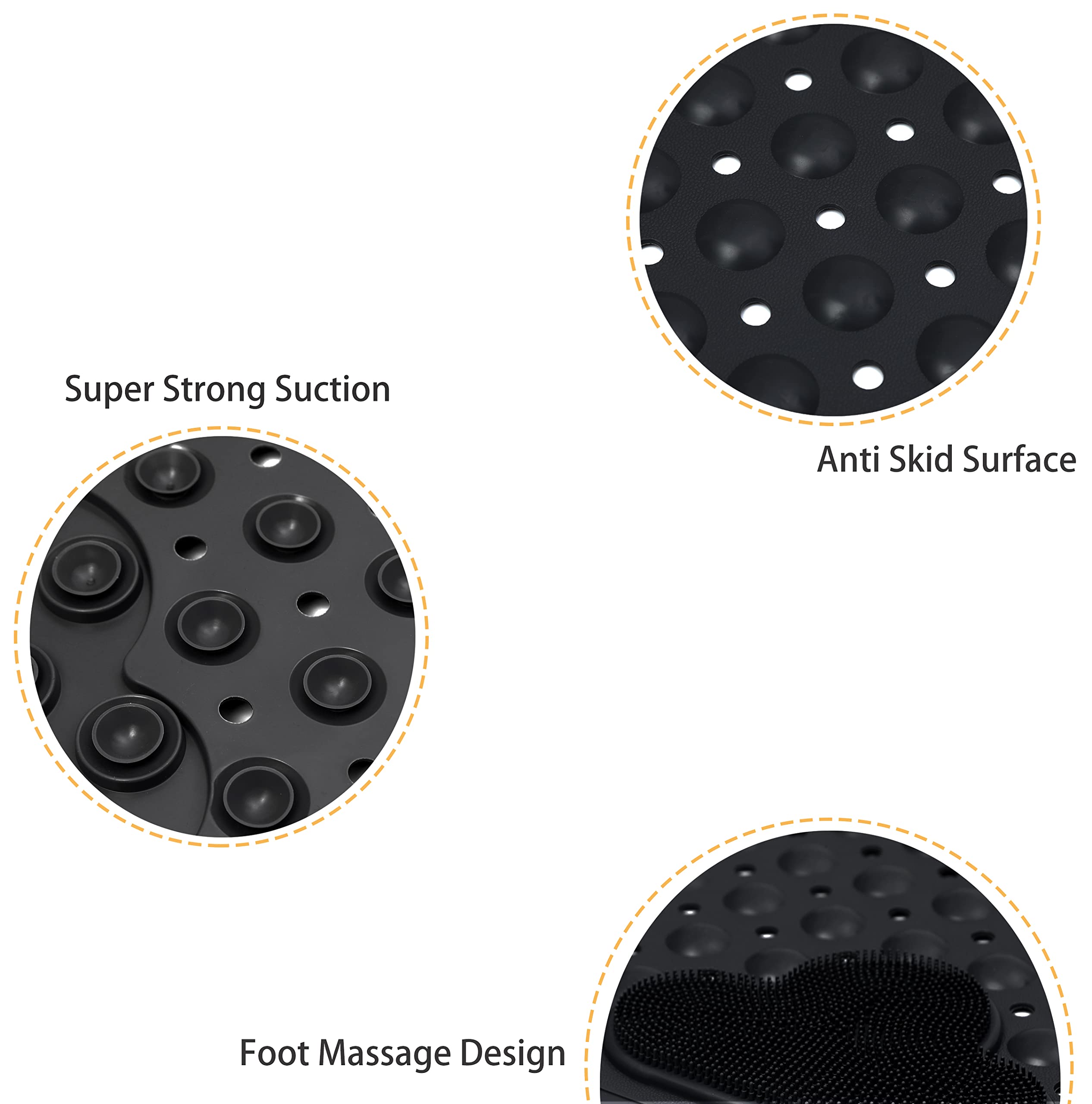 Mantto Bath Tub Mat Shower Mat Non Slip Bathtub Mats With Suction Cups Bath Mat For Tub Bathroom Mats 28'' X 16'' Machine Washab