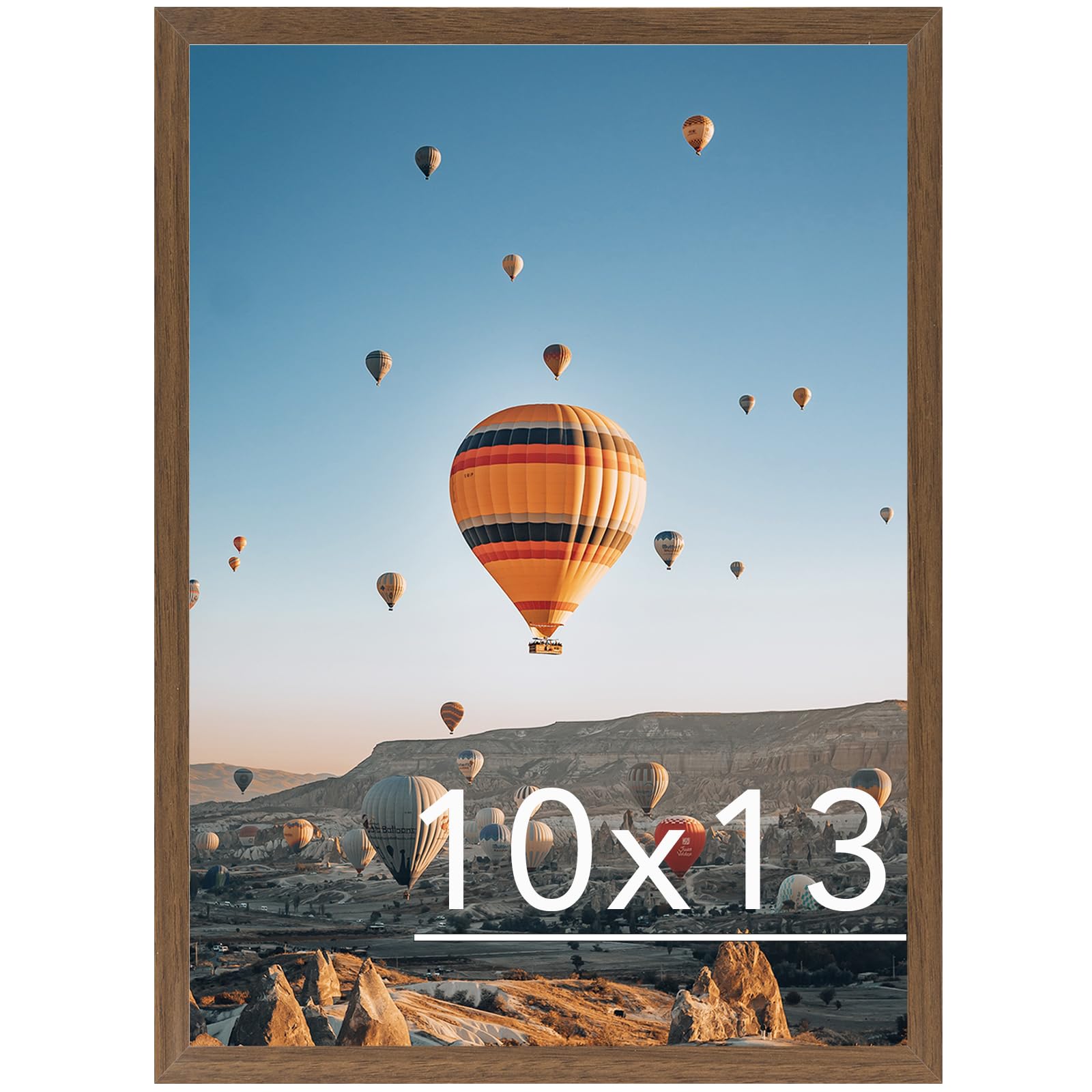 JCJMY 10x13 Picture Frame Brown for Wall Hanging, Wall Mounting Horizontally or Vertically, 10 x 13 Wall Gallery Poster Photo Fr