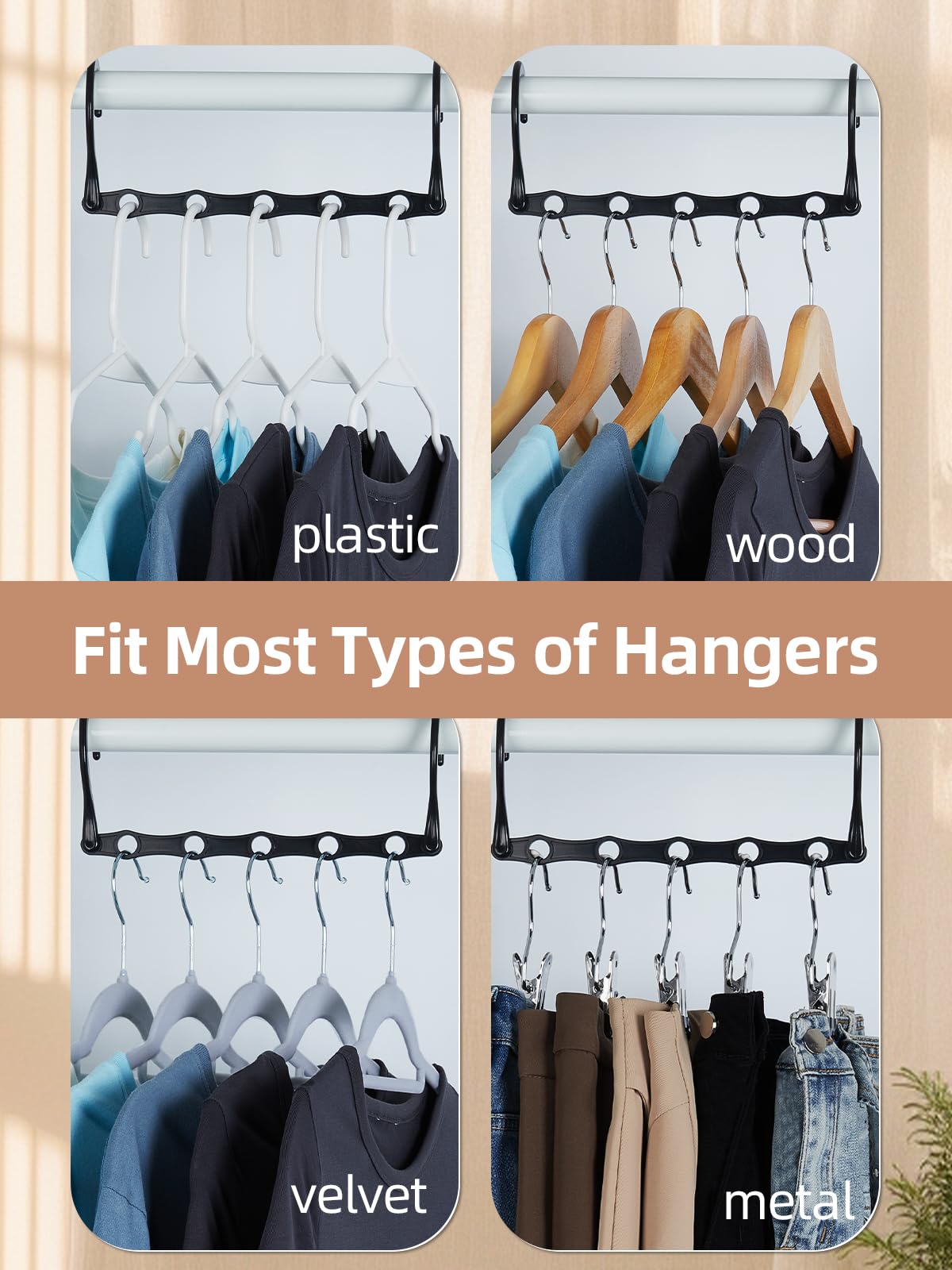 HOUSE DAY Space Saving Hanger 20 Pack Sturdy Black Magic Hangers for Closet Organizers and Storage for Heavy Clothes  Dorm Room Bedroom Home RV Car Camper Organization Essentials
