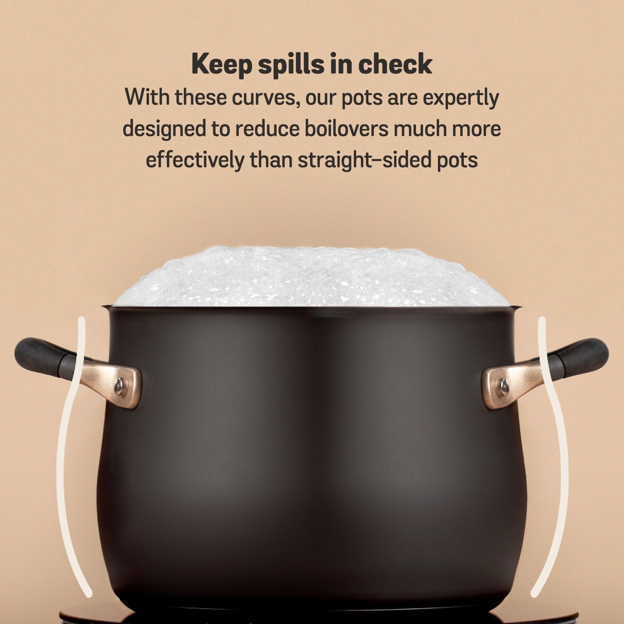 Meyer Accent Series - Hard Anodized Nonstick and Stainless Steel Pots and Pans / Essential Cookware Set, 6 Piece, Matte Black