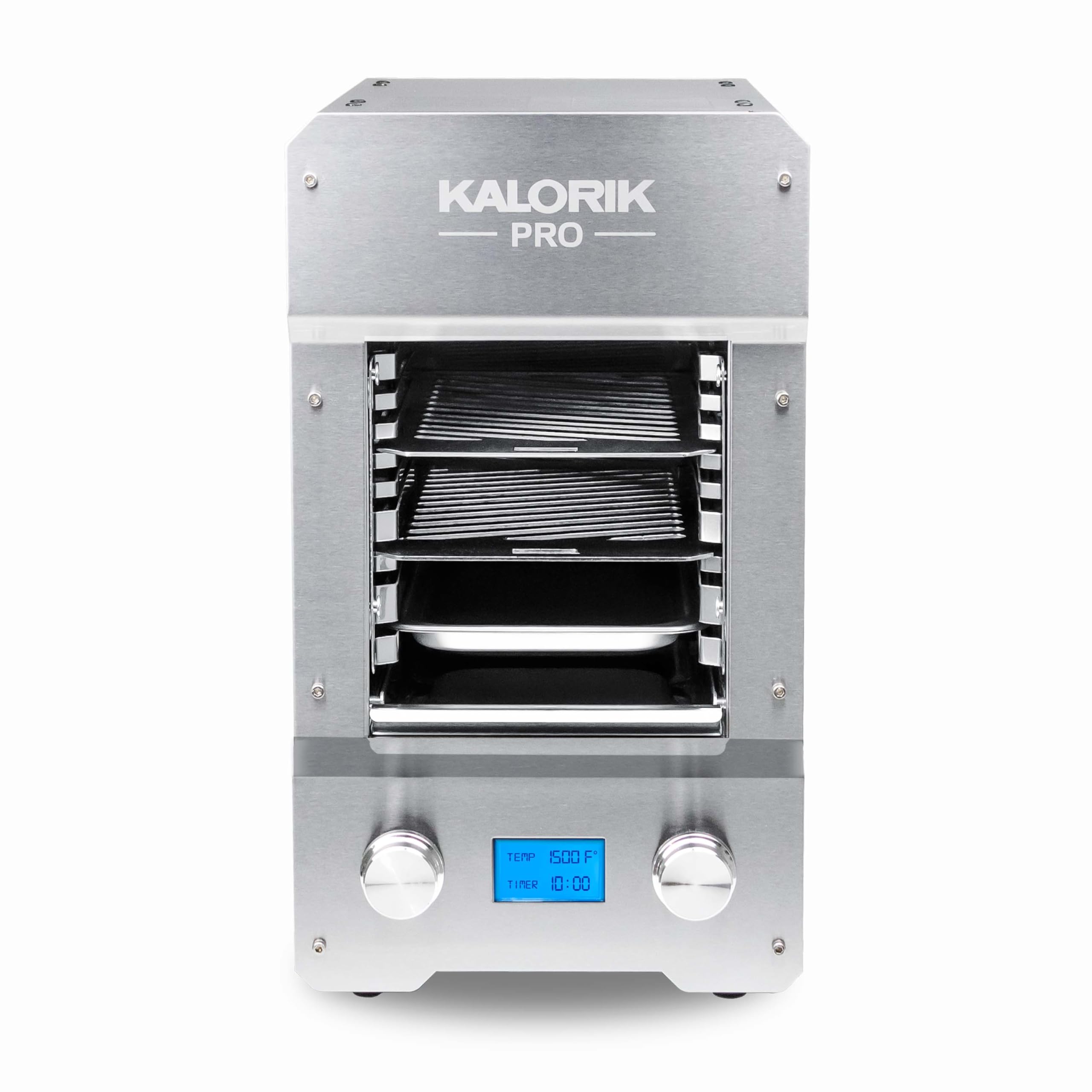 Kalorik Steakhouse Grill Pro Electric Broiler, 1500F Stainless Steel Steak Cooker with 2 Grill Plates, Electric Grill for BBQ Bu