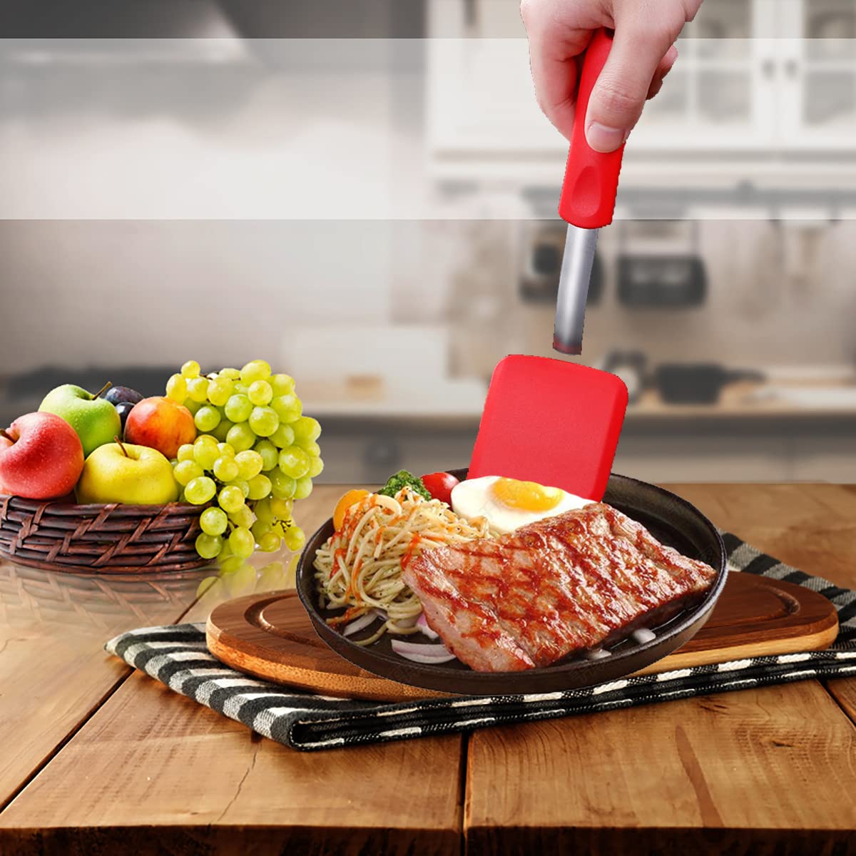 Silicone Cookie Spatula Turner, 2Pcs Silicone Spatula Nonstick Heat-Resistant Mini Brownie Spatula For Flip Egg In Small Frying