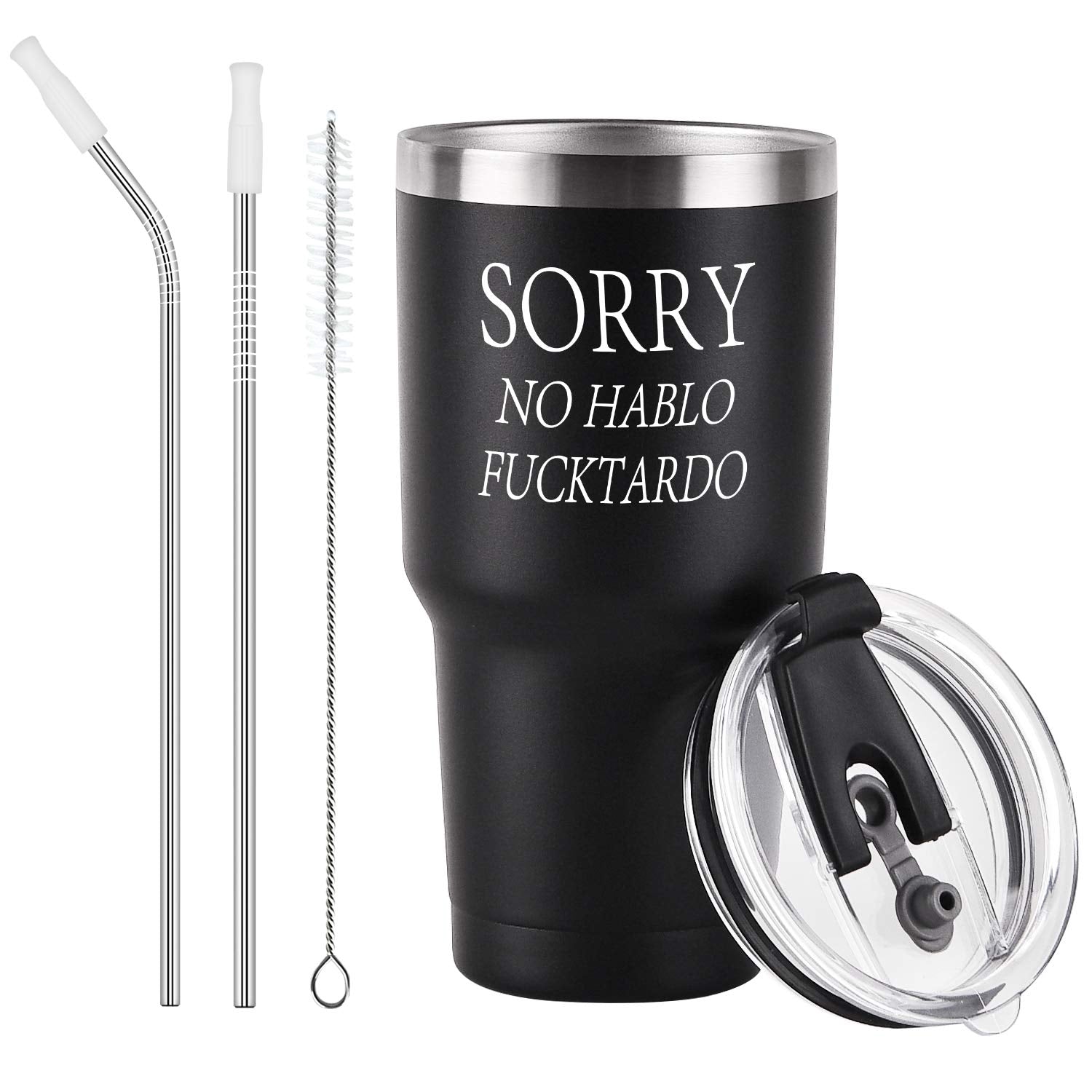 Gingprous Sorry No Hablo Fuctardo Travel Tumbler, Funny Ideas For Men Women Friends Brother Dad Sister Co-Wokers Colleague Emplo