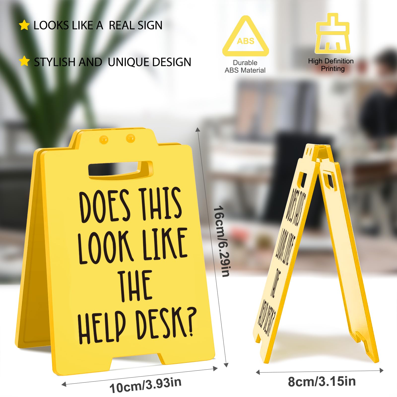 Funny Office Desk Sign - Sarcastic Cubicle Decor for Coworker, Boss, Employee - Gag Gift for Birthday, Christmas, or White Eleph