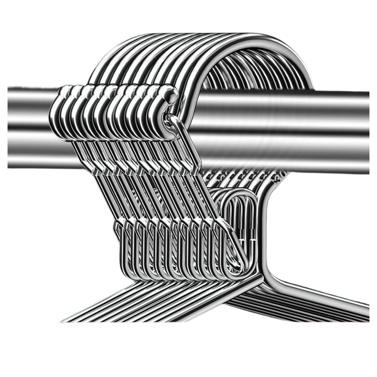 16.5    Wire Hanger 4Mm Lockable Hangers 10Pack Stainless Steel Slim Thin Heavy Duty Windproof Lock Hook Metal Space Saving Clot