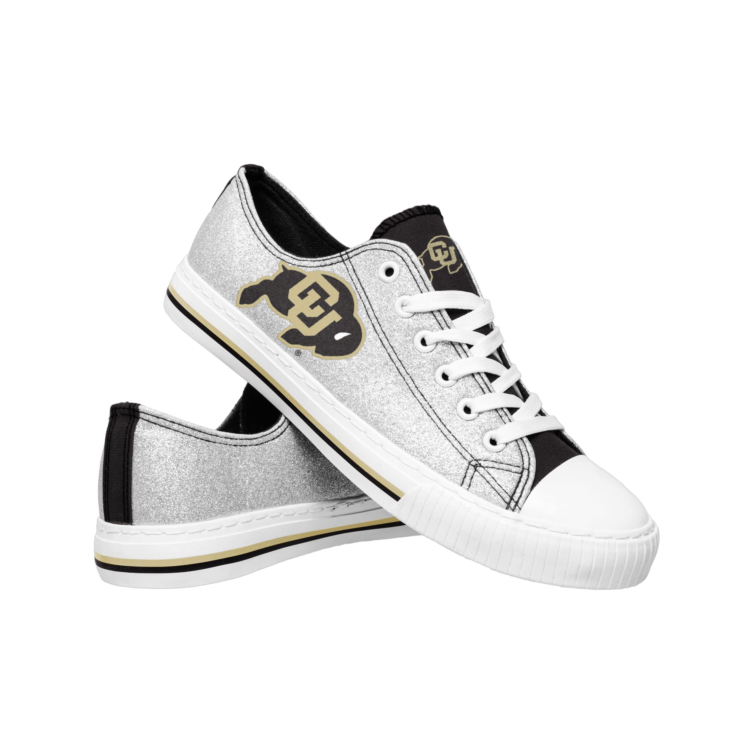Colorado Buffaloes Ncaa Womens Glitter Low Top Canvas Shoes - 9