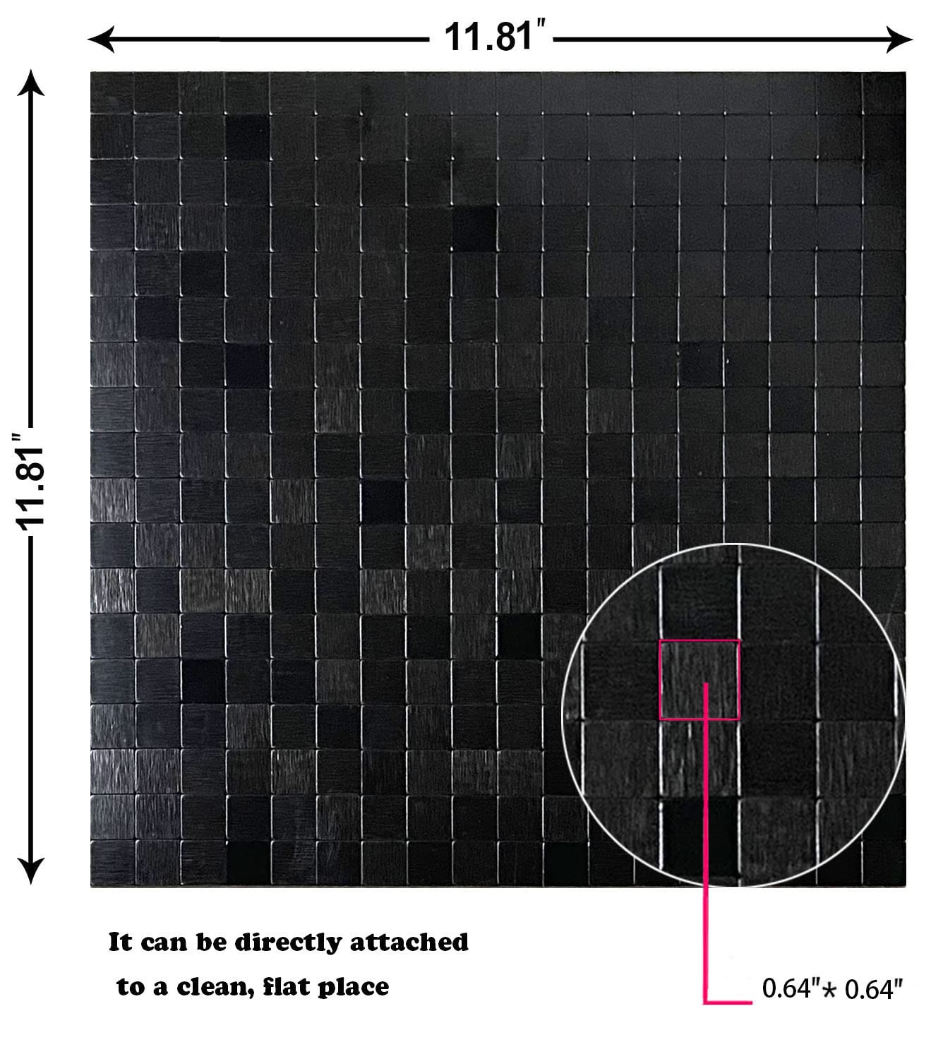 10 Sheets Self-Adhesive Aluminum Mosaic Peel And Stick Metal Tiles 3D Wall Sticker Panel Backsplash For Kitchen & Bathroom (12''