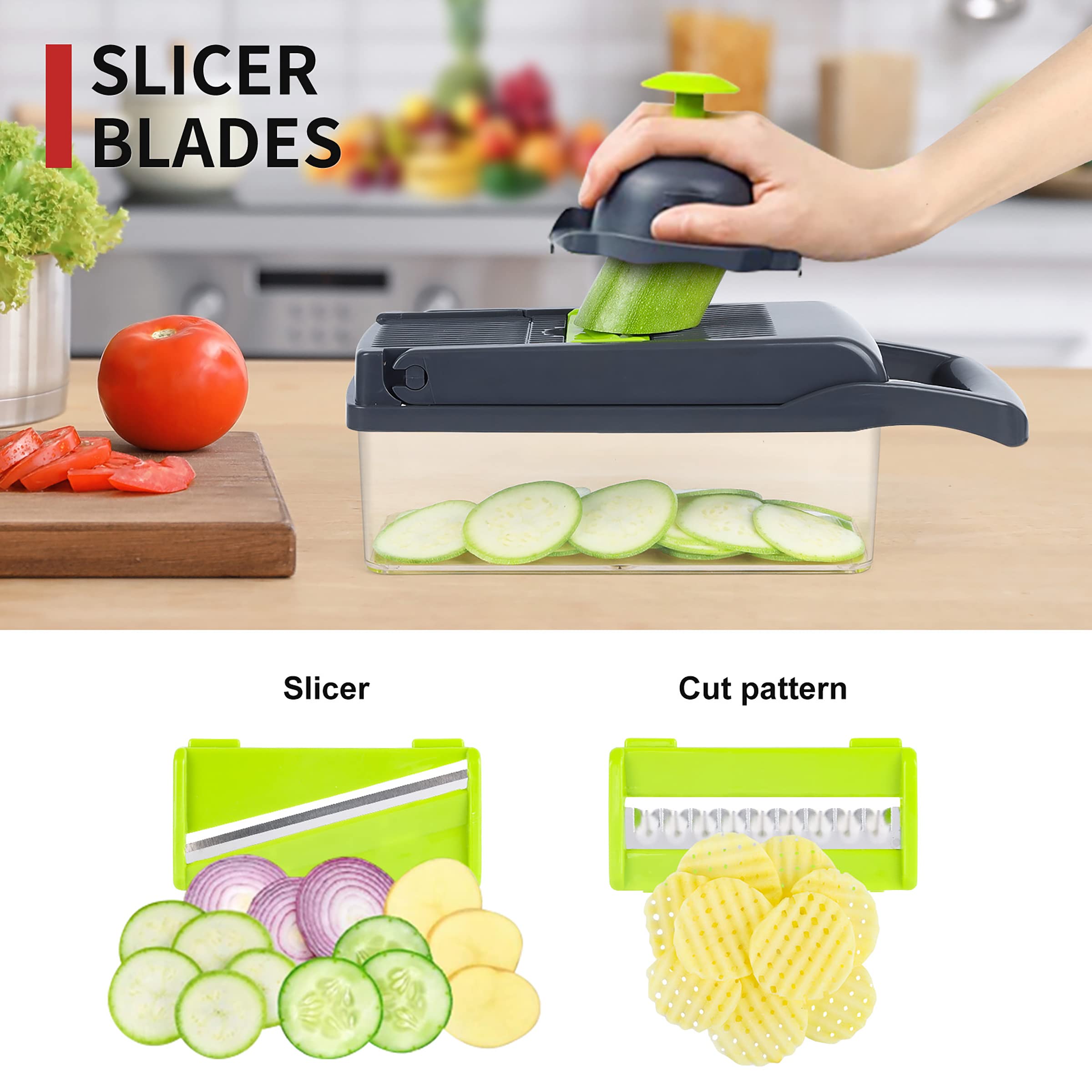 Vegetable Chopper, Onion Chopper, Mandolin Slicer,Pro 10 In 1Professional Food Choppermultifunctional Vegetable Chopper And Slic
