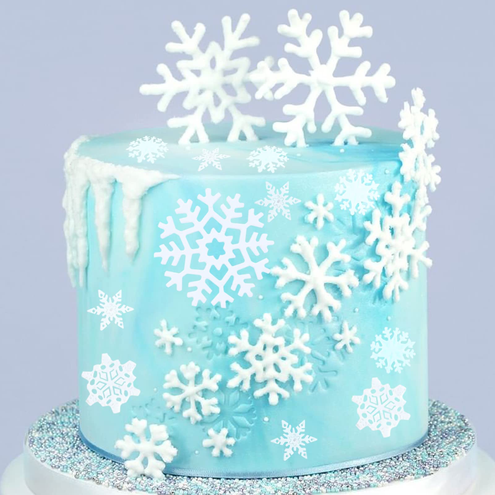 Christmas Snowflake Silicone Molds 5 Pcs, Christmas Snow Chocolate Fondant Mold For Cake Candy Sugarcraft Cake Decoration Sugar