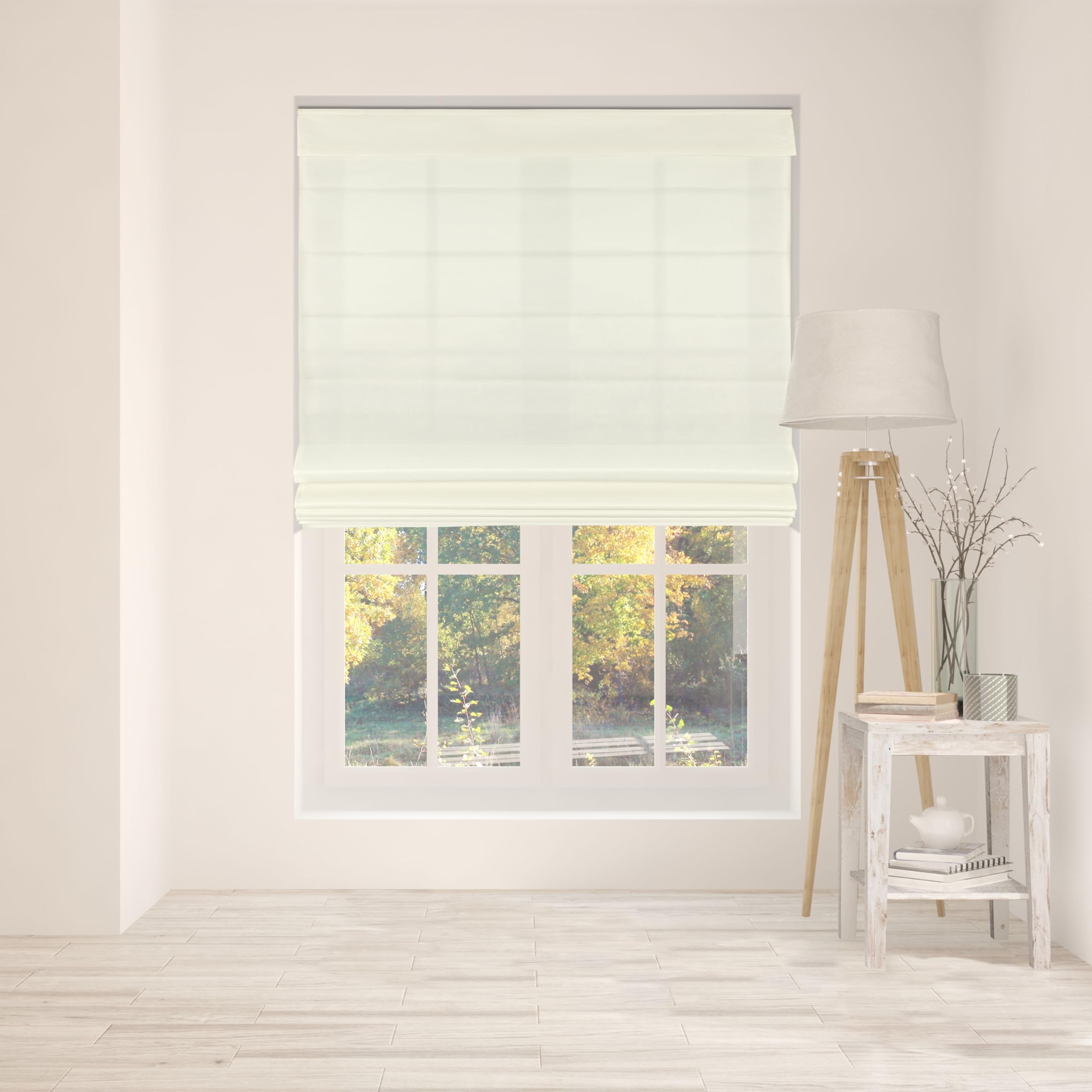 Arlo Blinds Thermal Room Darkening Fabric Roman Shades, Color: Oatmeal Textured, Size: 22 W X 60 H, Cordless Lift Window Blinds