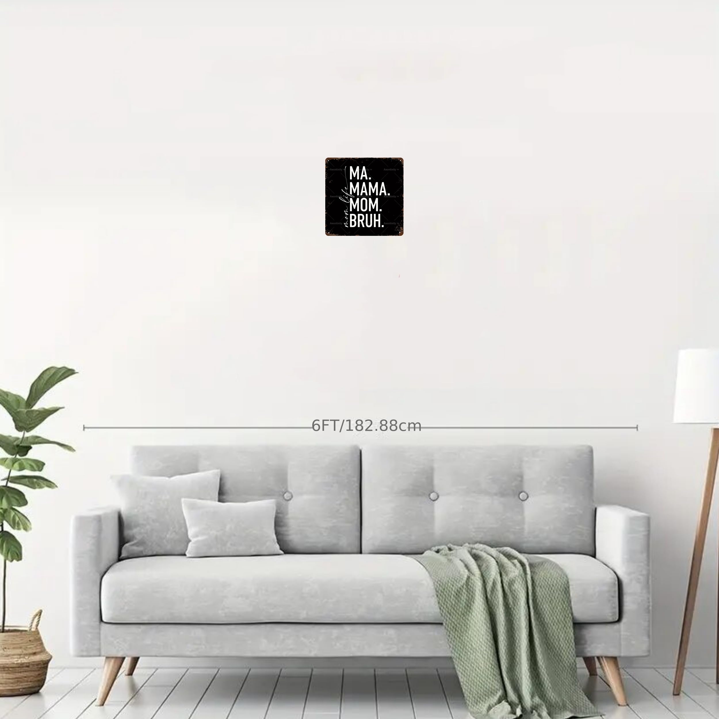 MOM LIFE MOTHERS DAY Metal Tin Sign Bar Cafe Garage Cave Home Room Wall Bathroom Farmhouse Garden Porch Patio Decor, 8 x 8 Inch