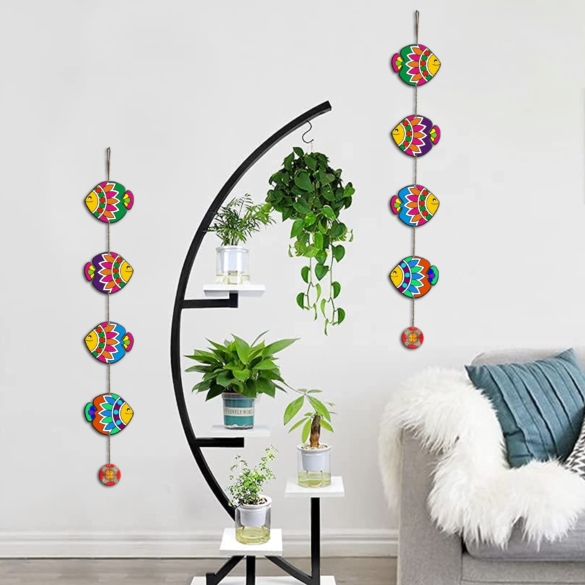 Artvibes Colorful Fish Wall and Door Hanging for HomeDecor (WH_5217N) multicolor