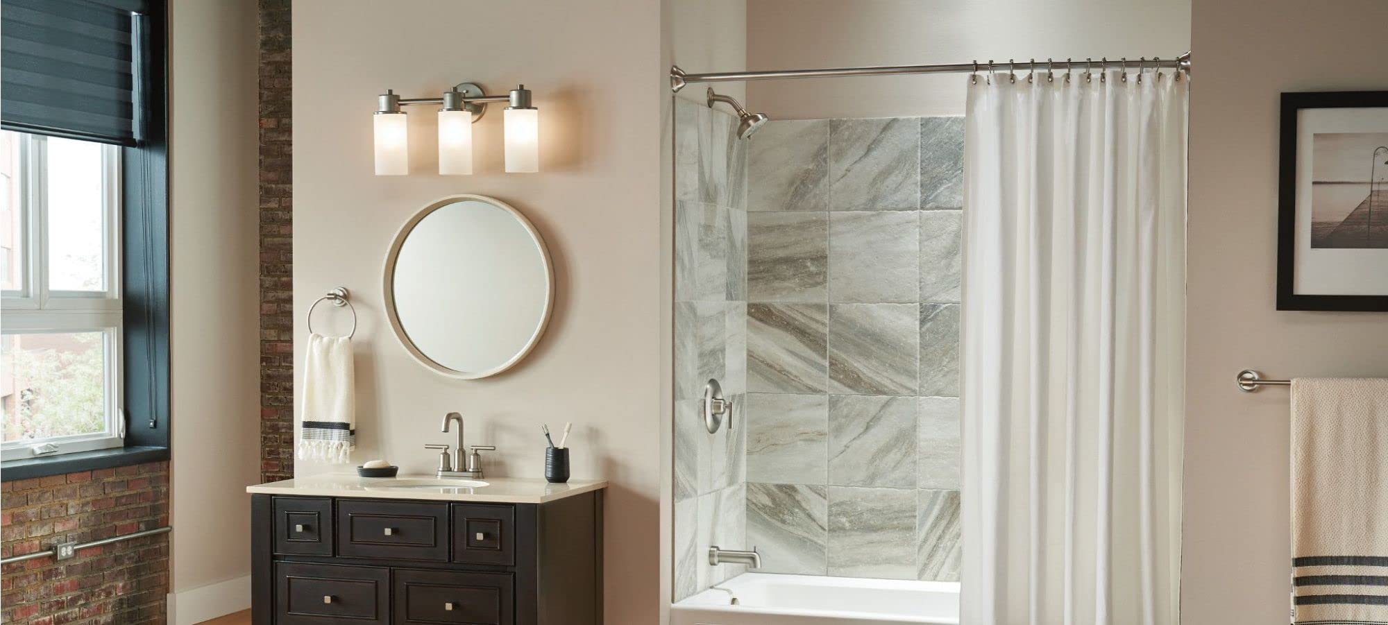 Moen Dn0786Bn Iso Bathroom Hand Towel Ring, Brushed Nickel