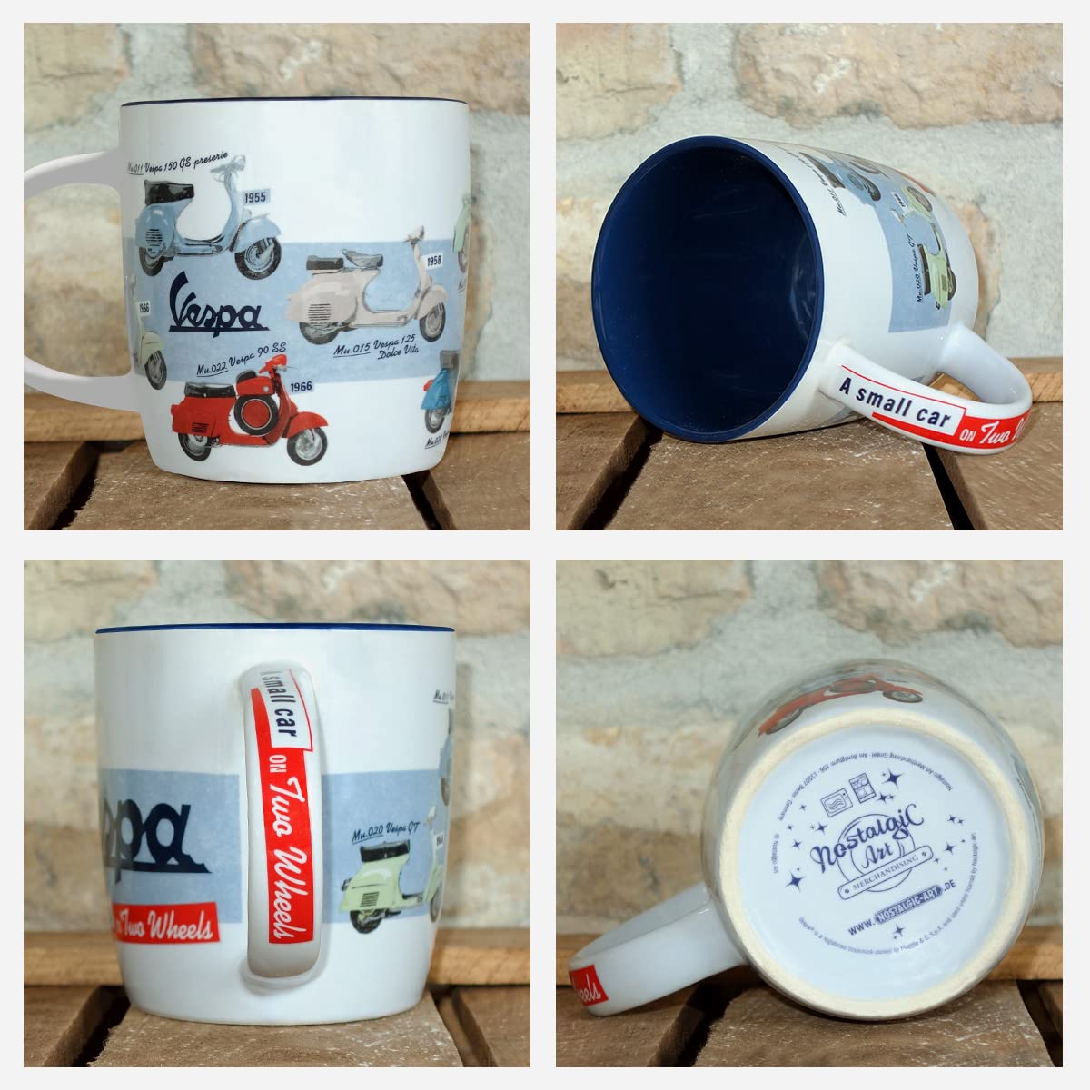 Nostalgic-Art Retro Coffee Mug, Vespa - Model Chart - Gift Idea For Scooter Fans, Large Ceramic Cup, Vintage Design, 11.2 Oz