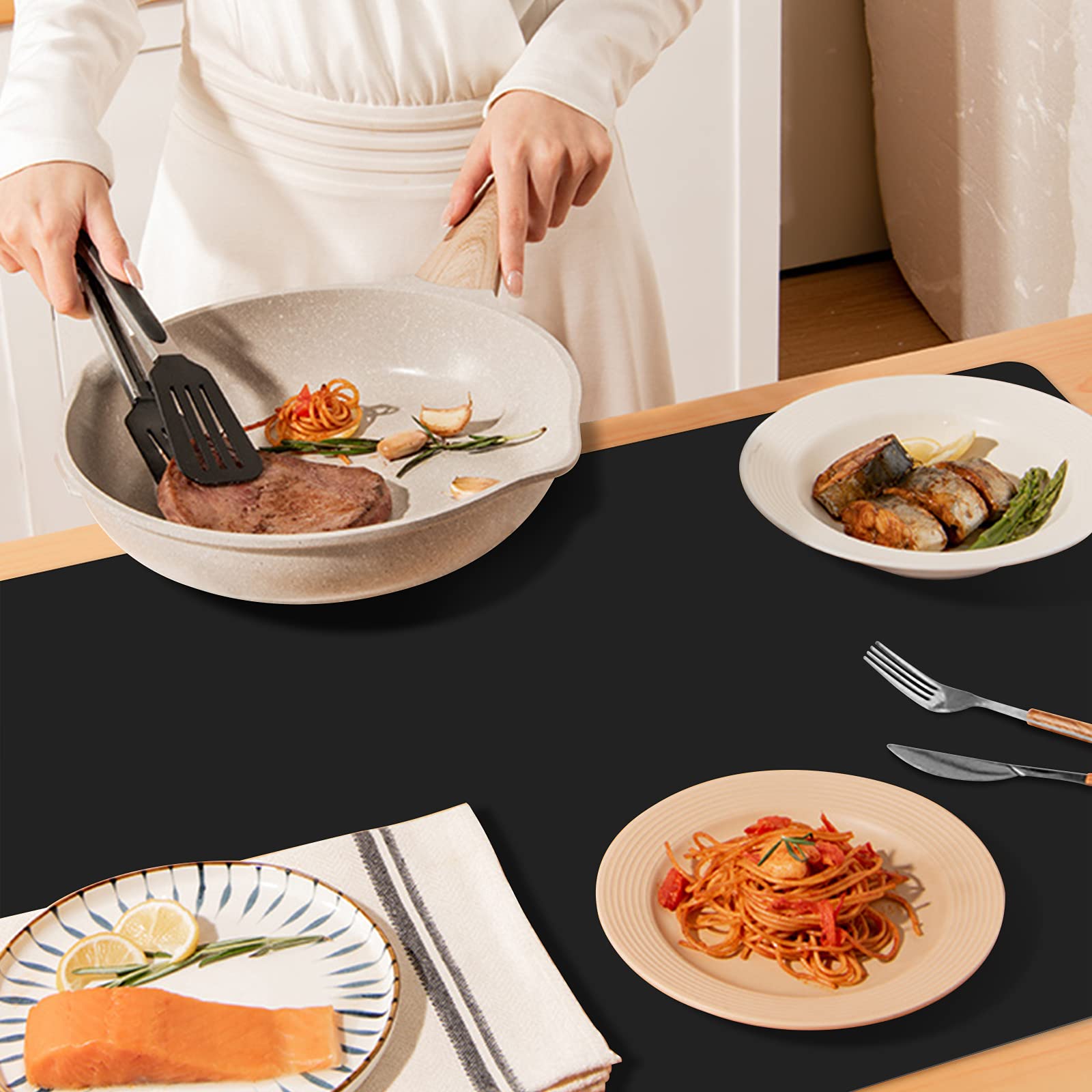 Ewen Silicone Mats For Kitchen Counter - 27.6X19.5 Inch Large Heat Resistant Mat Silicone Baking Mat 2Mm Thick Pastry Mat, Count