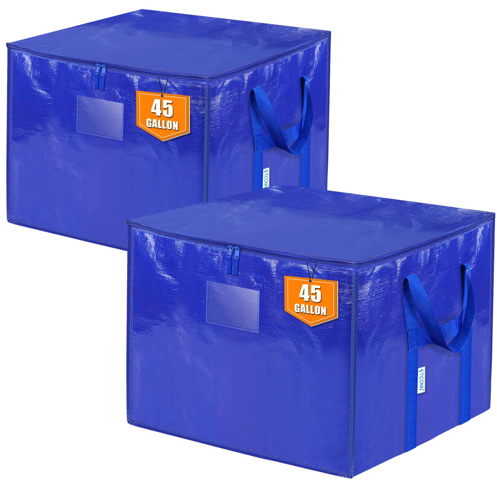 Ticonn 2 Pack Jumbo Moving Bags With Reinforced Handles, Square Heavy-Duty Storage Bags, Oversized Bags For Storage, Moving Supp