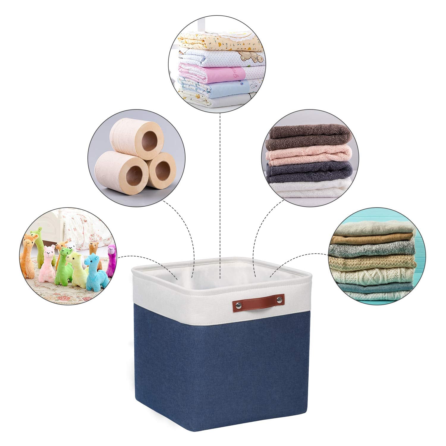 Univivi 13 Inch Storage Baskets With Hard Bottom 4 Pack 13 X 13 X13 Cube Storage Bins Foldable Fabric Storage Bins For Shelves,