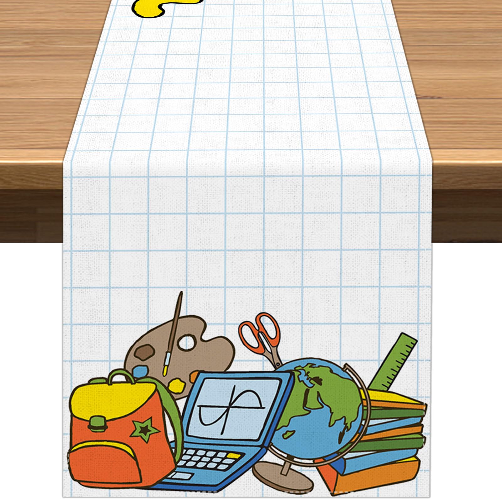 Vohado Welcome Back To School Table Runner Students Kids First Day Of School Party Decoration School Bus Dining Room Home Kitche