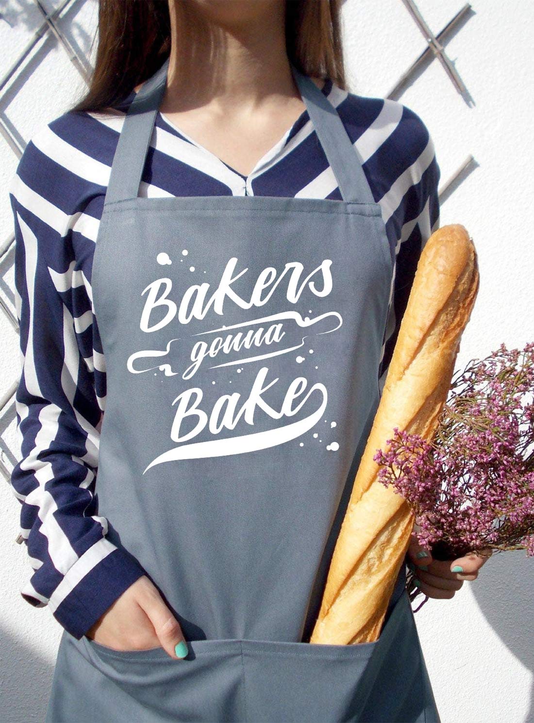 Funny Baking Aprons For Women Men, Cute Baking Gifts For Bakers, Kitchen Cooking Apron With 2 Pockets, Birthday Housewarming Mot