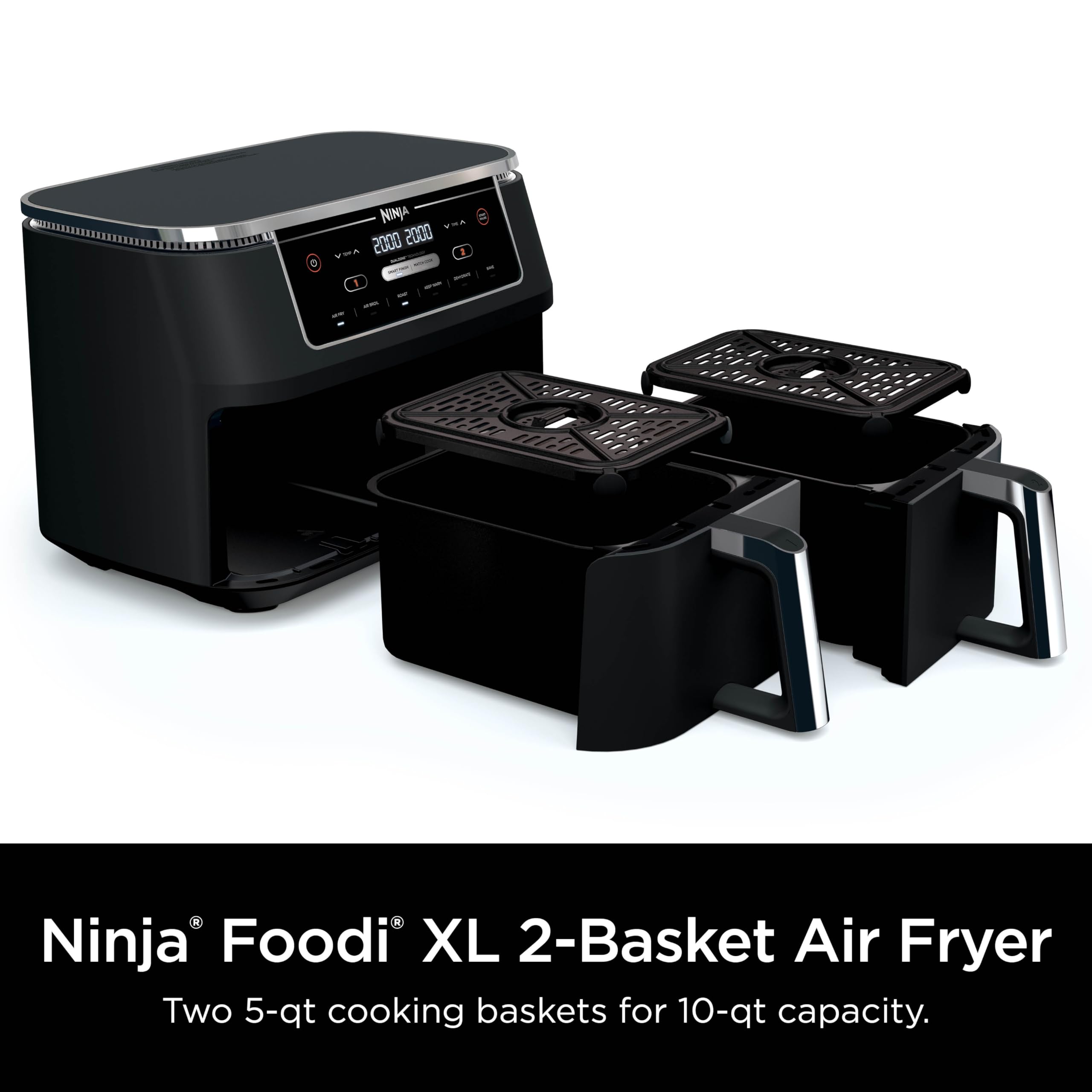 Ninja Air Fryer, Roast, Bake, Air Fry, Crisps, Broil, Reheats, Keep Warm, 10-In-1, Fries, Frozen Food, Veggies, And Meat, Quick