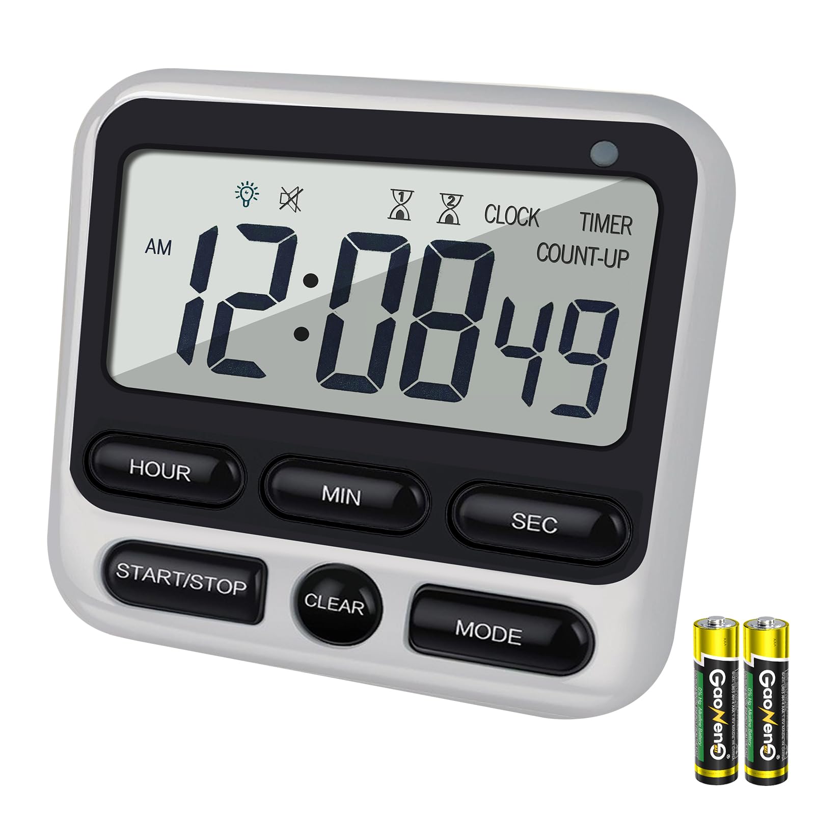 Hesaru Digital Kitchen Timer Large Display | Loud Alarm Stopwatch & Countdown Timer | Magnetic Back, Stand & Hook | Perfect For 